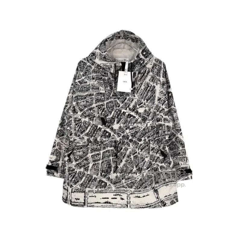 Dior Dior White Paris map full-print semi-zipper windbreaker Size M / US 6-8 / IT 42-44 - 1 Thumbnail