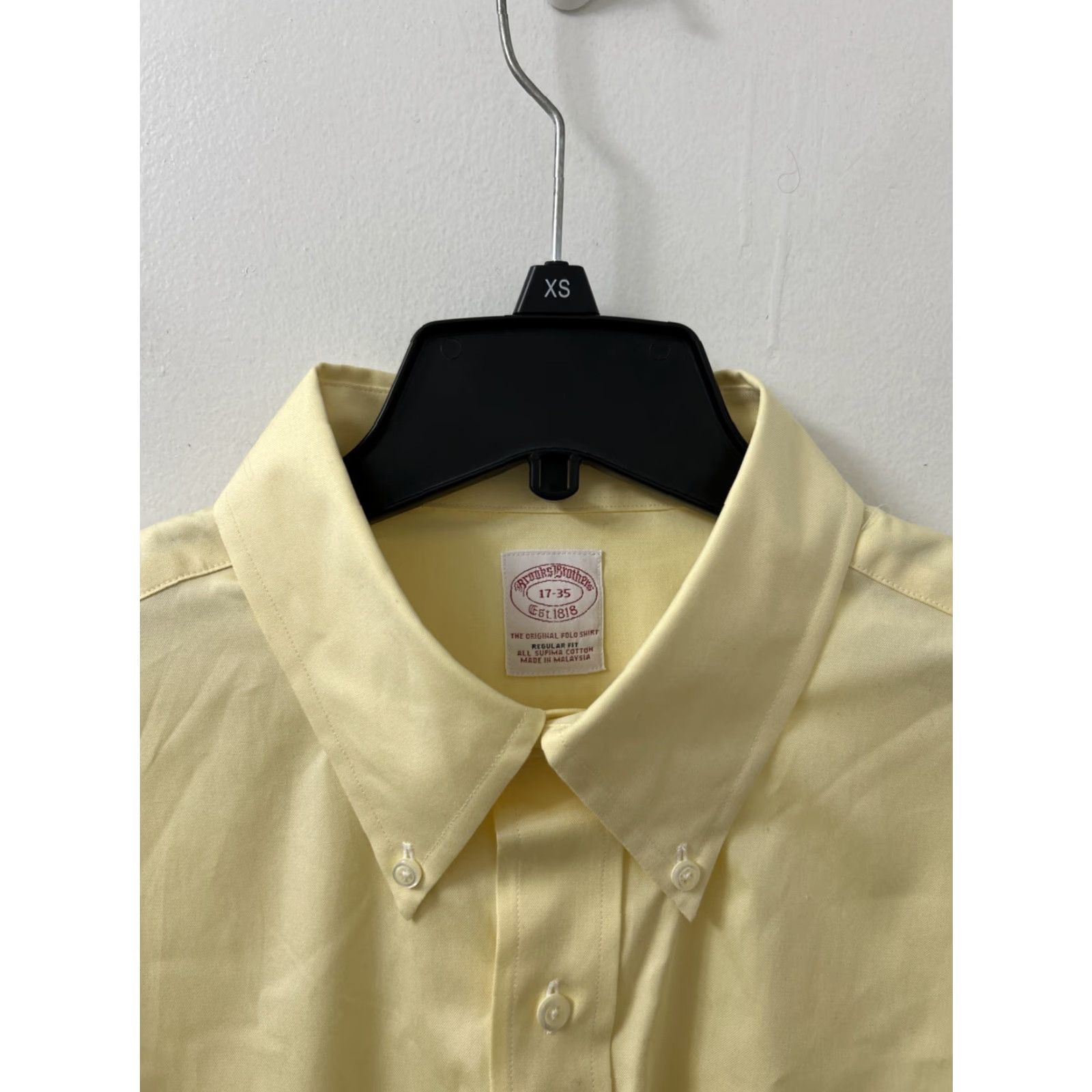 Brooks Brothers Brooks Brothers Original Polo Shirt Mens 17 Yellow Oxford Supima Button Up L/S Shirt Regular 100% Cotton Non-Iron Pockets Dress Shirt Mens Size US XL / EU 56 / 4 - 5 Thumbnail