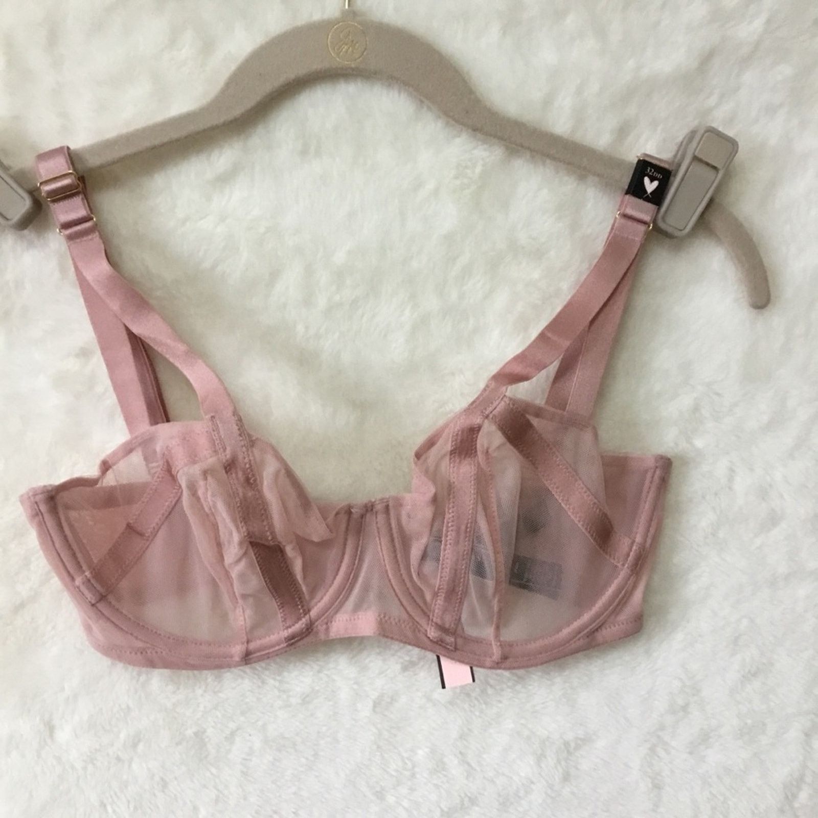 Victoria's Secret Victoria Secret Pink Unlined Mesh Balconette Bra Size ONE SIZE - 3 Thumbnail