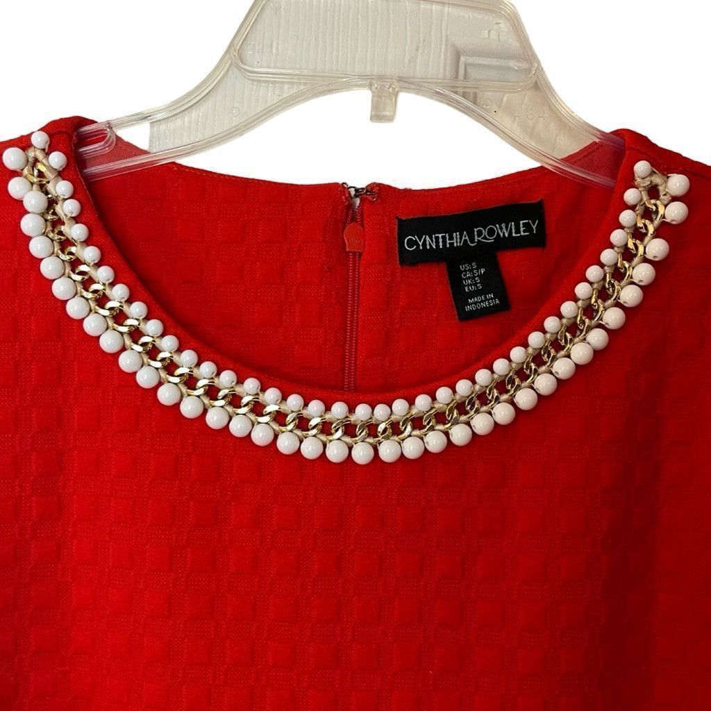 Cynthia Rowley Cynthia Rowley Mod Style Necklace Embellished Shift Dress S Size S / US 4 / IT 40 - 4 Thumbnail