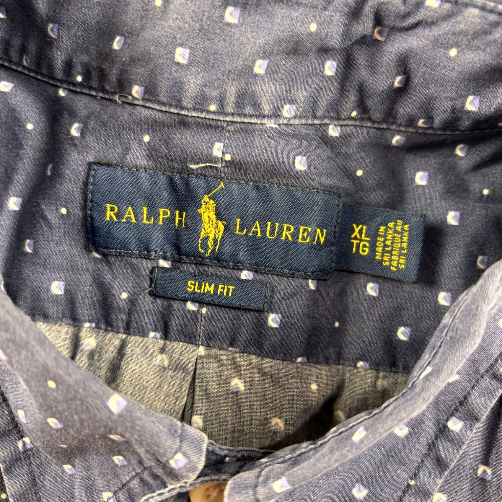 Ralph Lauren Ralph Lauren Button-Up Shirt Mens XL Blue Slim Cotton Geometric Short Sleeve Button-Down Size US XL / EU 56 / 4 - 4 Thumbnail