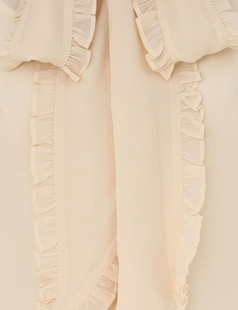 Zimmermann oc11z0226 Georgette Bow Shirt In Cream Size M / US 6-8 / IT 42-44 - 6 Thumbnail