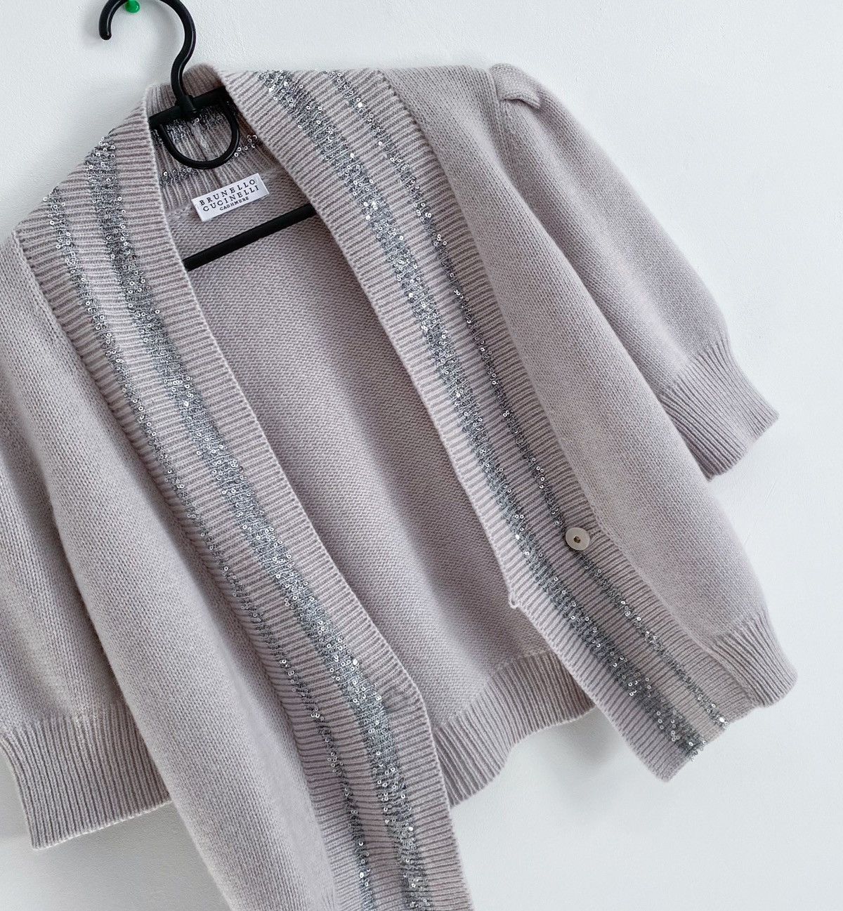 Brunello Cucinelli Brunello Cucinelli Short Sleeve Cashmere Sweater Size L / US 10 / IT 46 - 12 Thumbnail