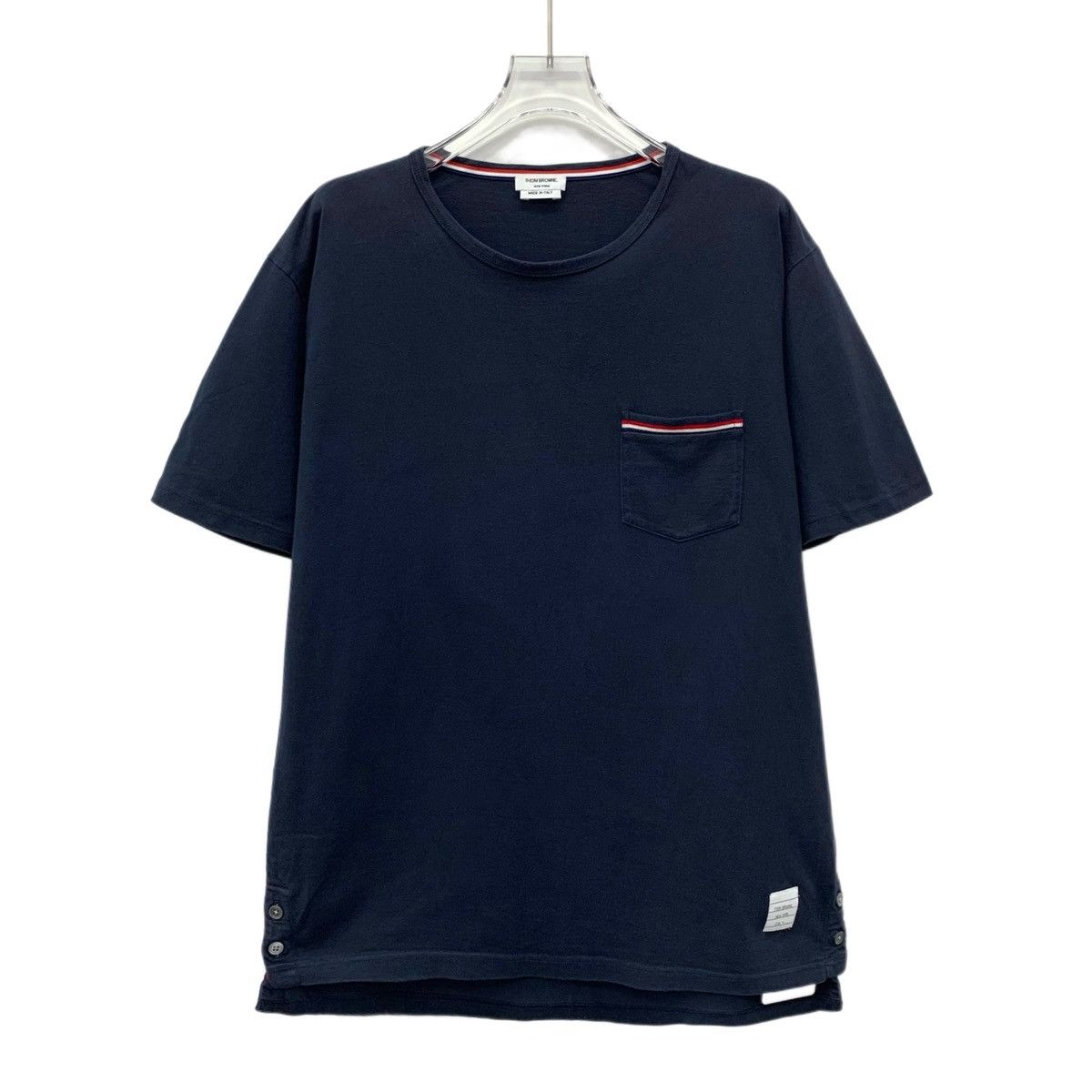 Thom Browne THOM BROWNE navy blue striped cotton short sleeve T-shirt Size US L / EU 52-54 / 3 - 1 Thumbnail