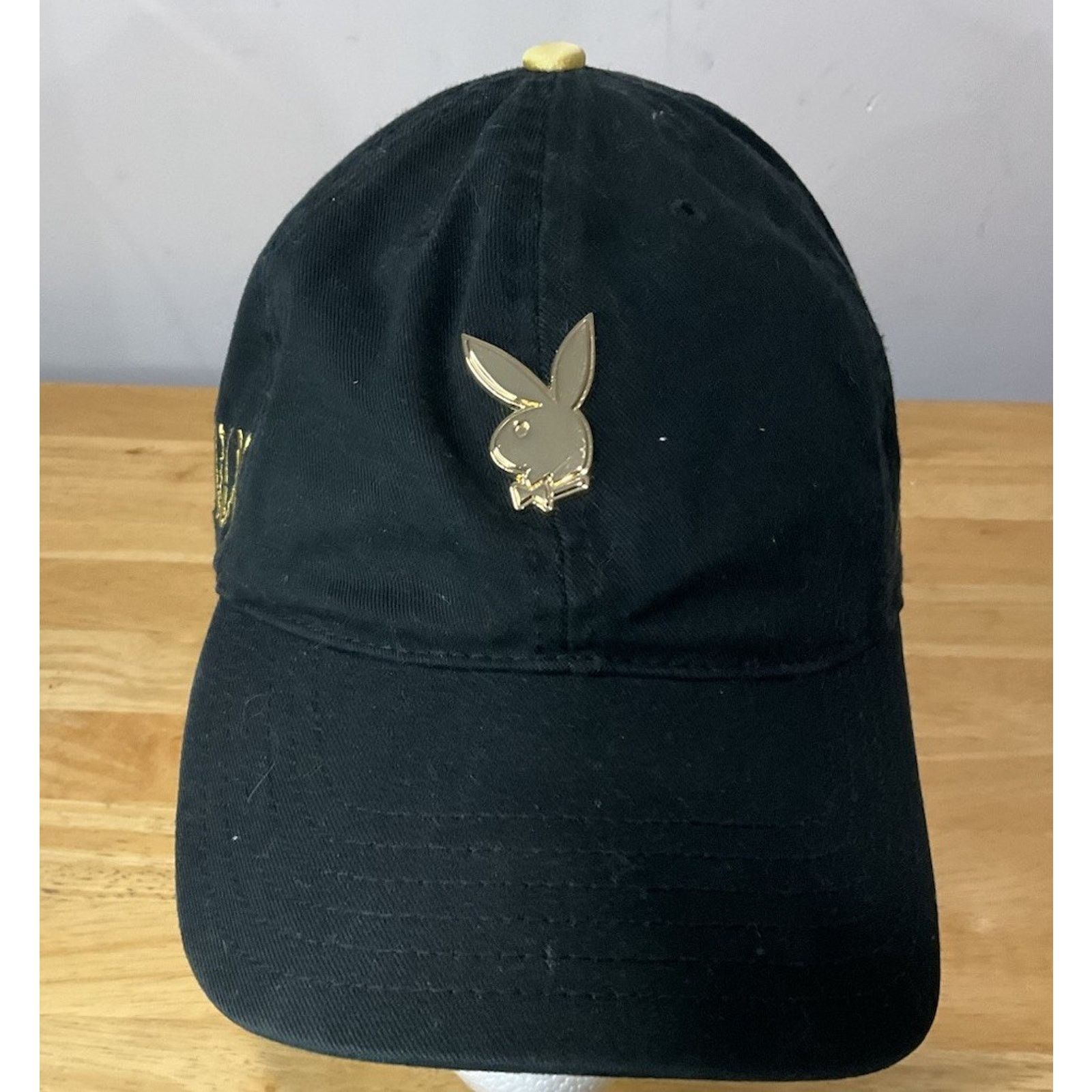 Lids Playboy Hat Strapback Black Embossed Bunny Gold Keenan Lids Size ONE SIZE - 1 Thumbnail
