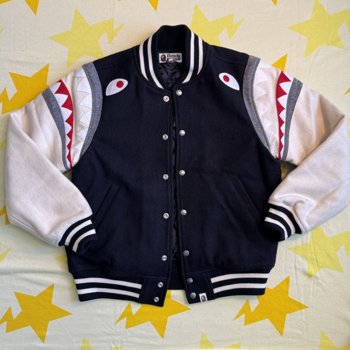 Bape BAPE Shark Shoulder Varsity Jacket Size US L / EU 52-54 / 3 - 1 Thumbnail