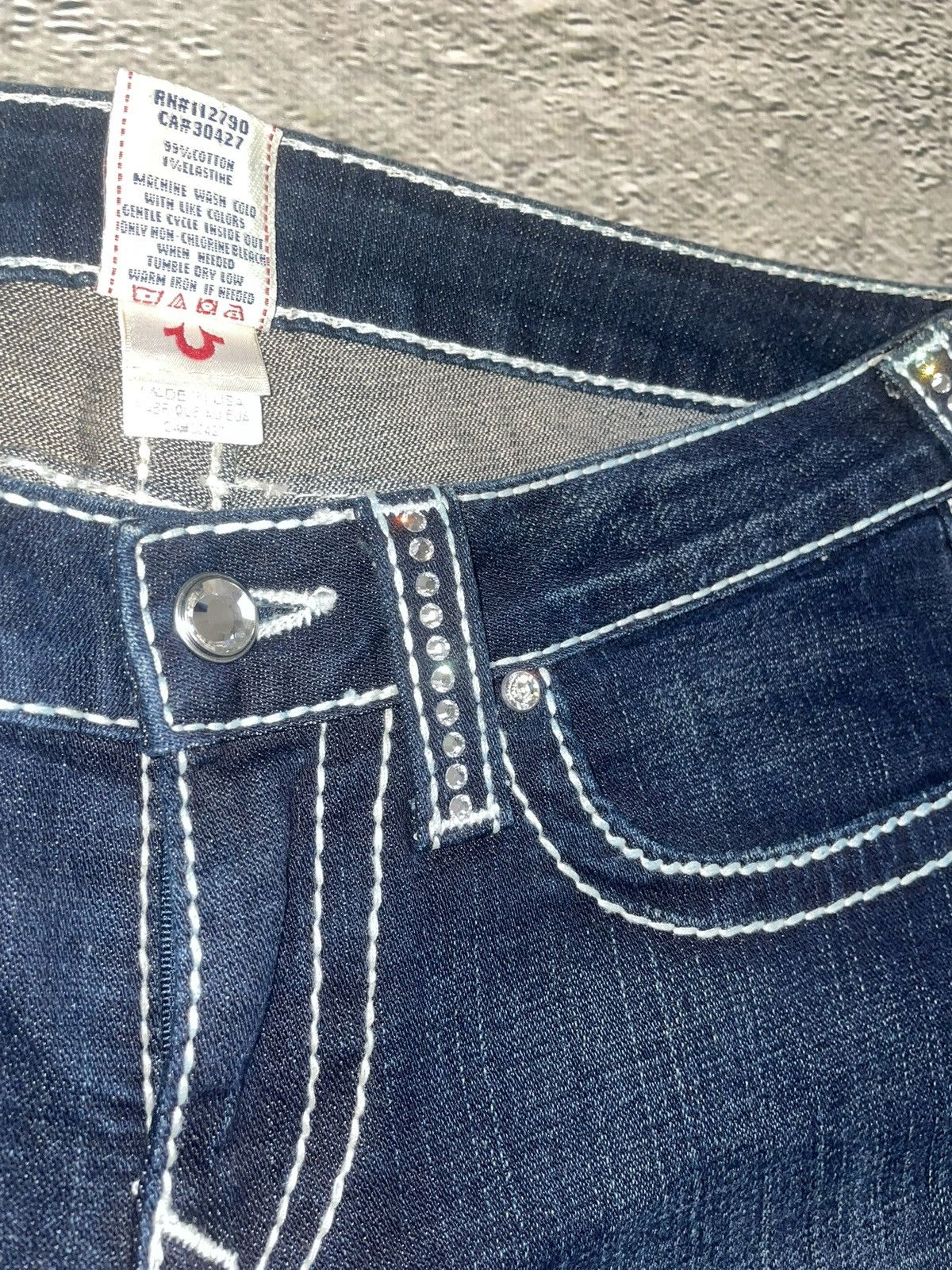 True Religion True Religion blue jeans white thick stitching Billy Disco Size 30" / US 8 / IT 44 - 11 Thumbnail