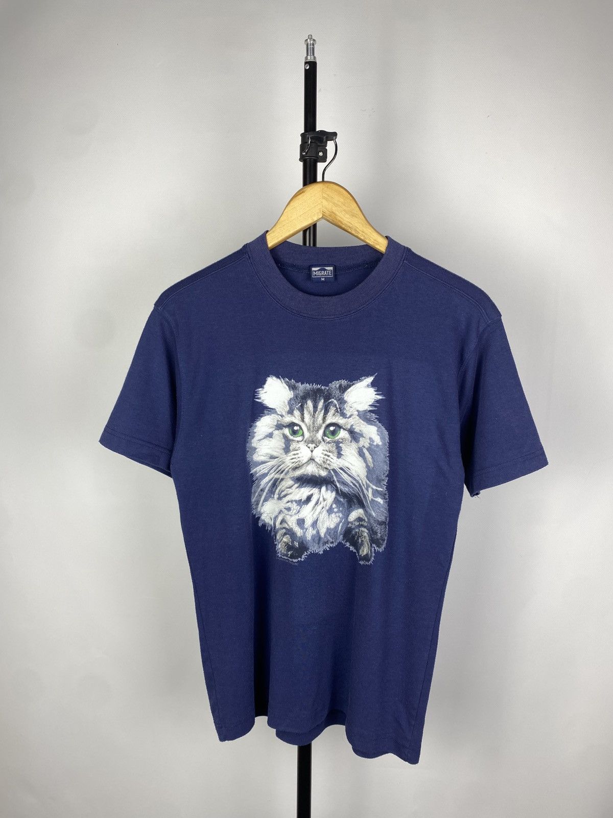 Band Tees × Vintage Crazy 🔥 Vintage 1992 ART Animal Cat Big Logo Graphic T-Shirt Size US M / EU 48-50 / 2 - 1 Thumbnail