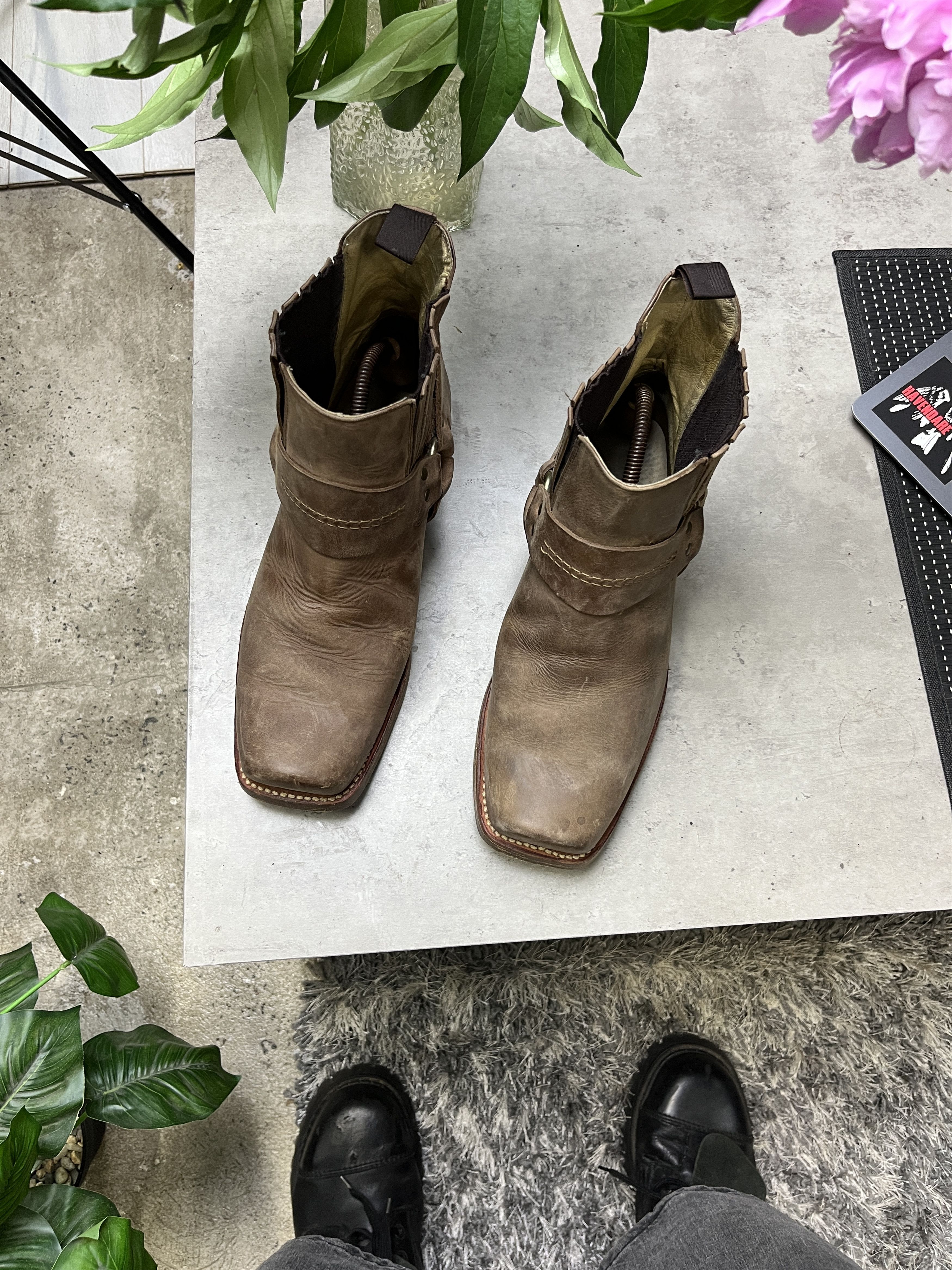 Other 1990s SANCHO HARNESS WESTERN MOTORCYCLE ANKLE BOOTS - 5147 Size US 9 / EU 42 - 2 Thumbnail
