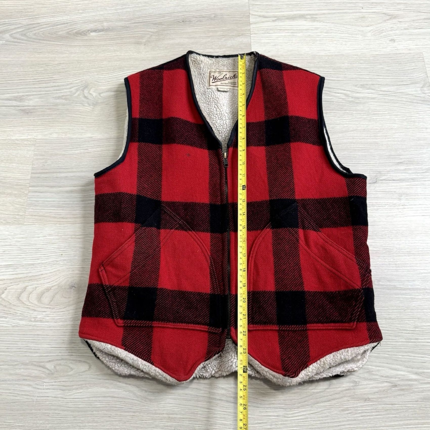 Vintage VINTAGE Woolrich Vest M Red Plaid Wool Sherpa Lined Buffalo Mackinaw USA Rugged Men s Size US M / EU 48-50 / 2 - 7 Thumbnail