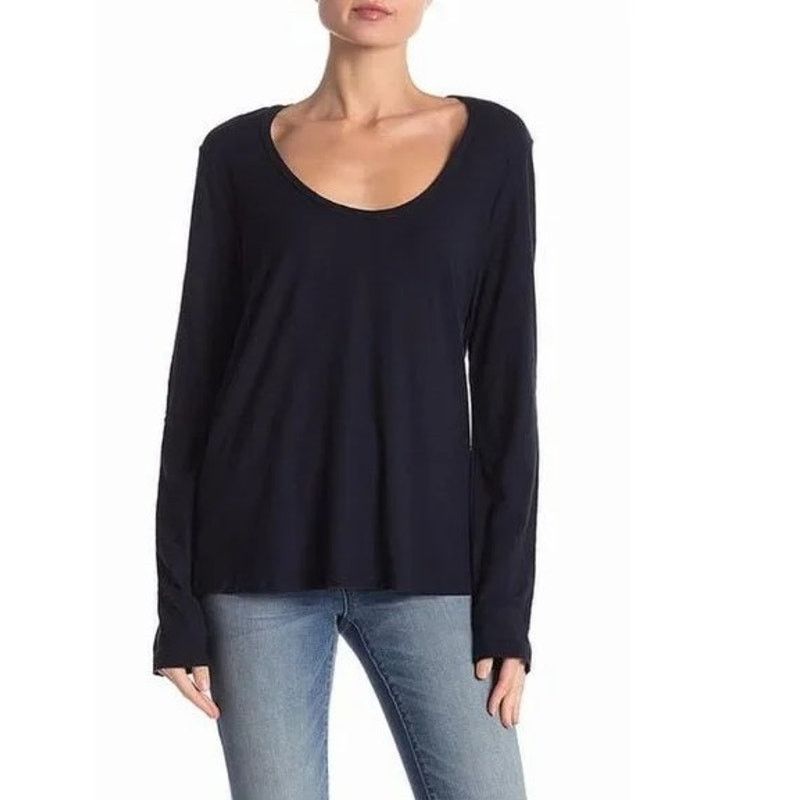 James Perse Standard James Perse Deep Purple Cotton Modal Swoop Tshirt Size L / US 10 / IT 46 - 1 Thumbnail