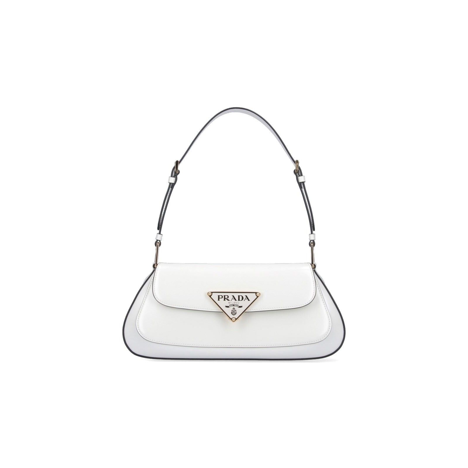 Prada PRADA White Leather Shoulder Bag New And Authentic Size ONE SIZE - 1 Thumbnail