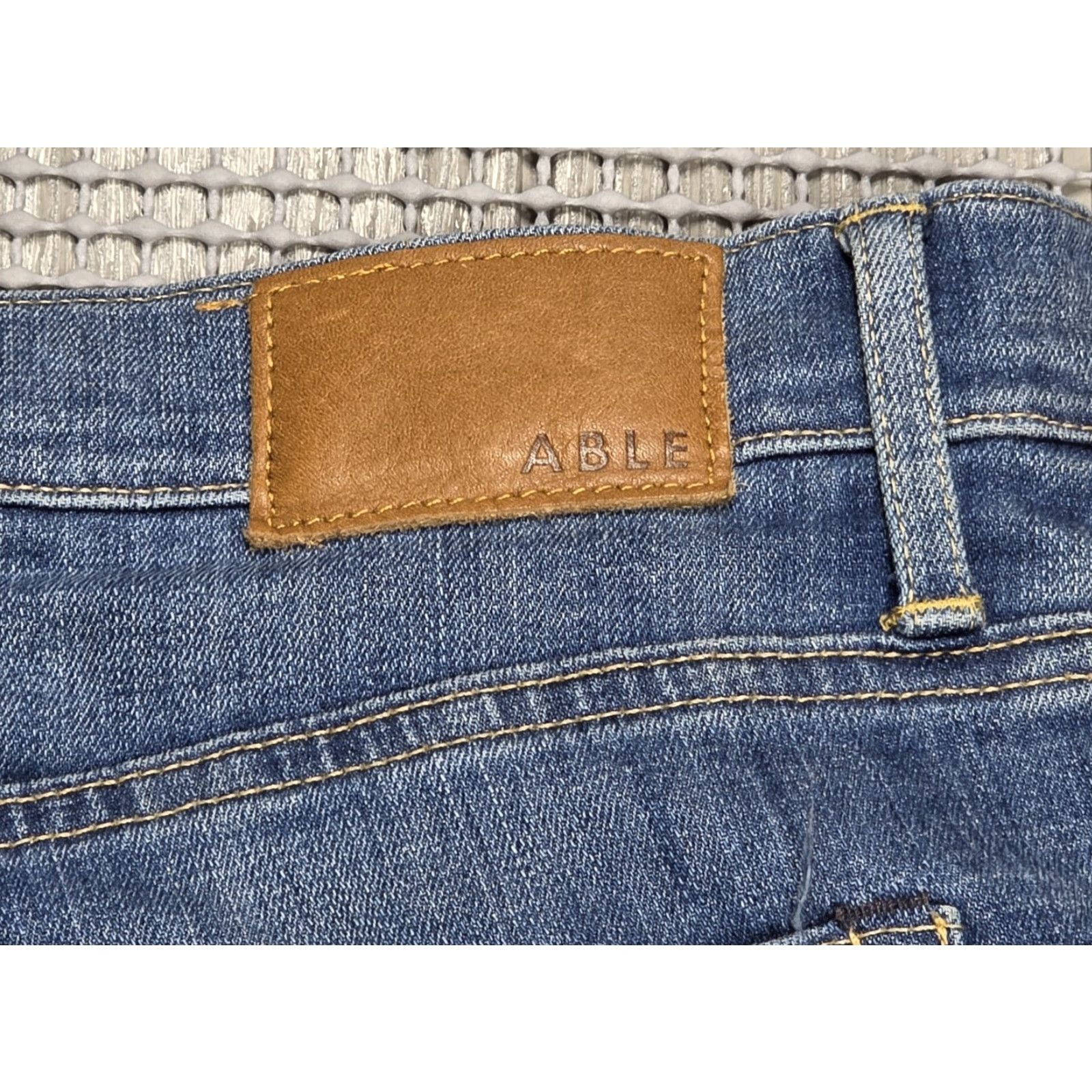 Vintage ABLE Blue Wide-Leg Jeans 34x32 Denim Women's 32 Medium Wash High Rise Jeans Size 24" / US 00 / IT 34 - 6 Thumbnail