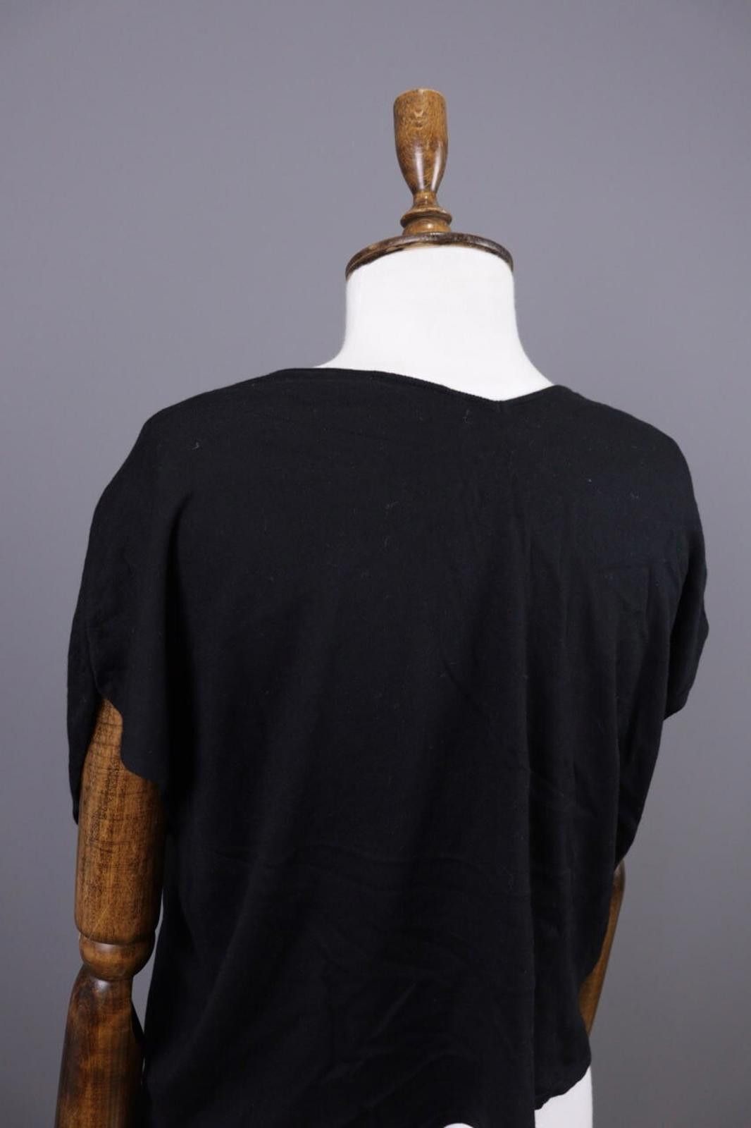 Wolford Wolford Black Short Sleeve V-Neck Knit Top Shirt Size L Size L / US 10 / IT 46 - 12 Thumbnail