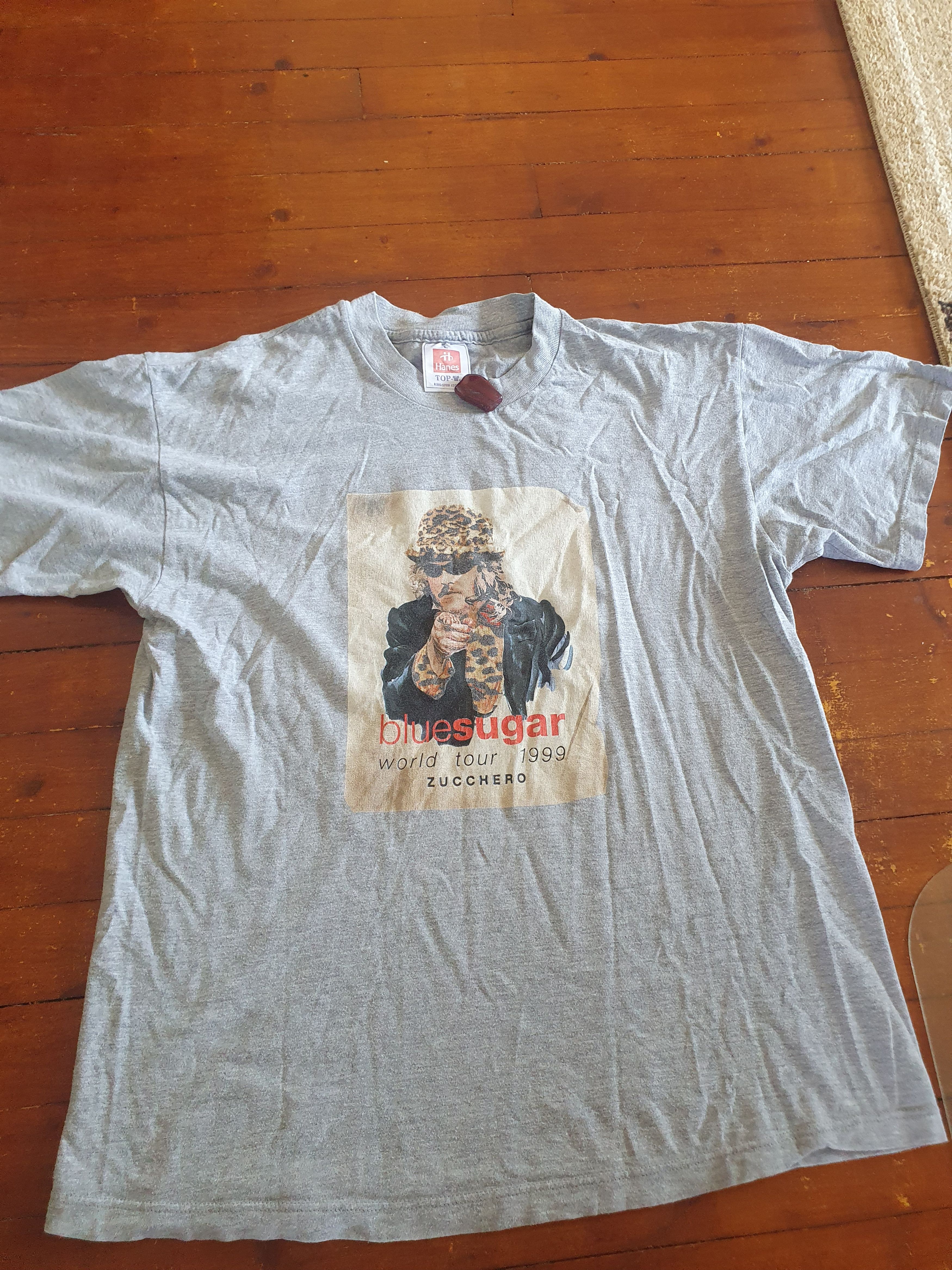 Band Tees × Hanes × Vintage Zucchero Blue Sugar Fornaciari World Tour Vtg 1999 tee sz L Size US L / EU 52-54 / 3 - 5 Thumbnail