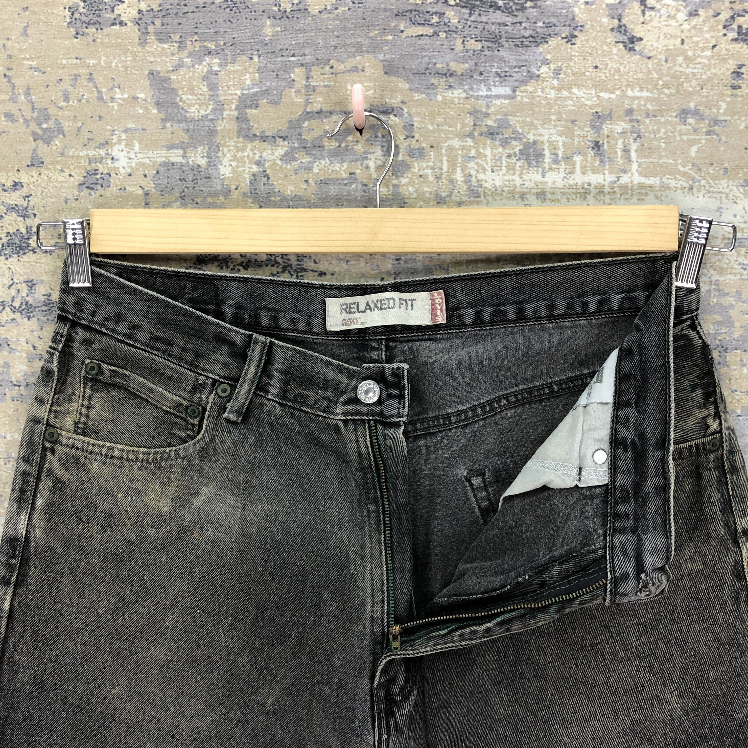 Levi's Vintage Levis 550 Jeans Super Black Levis Denim Pants Size US 34 / EU 50 - 6 Thumbnail