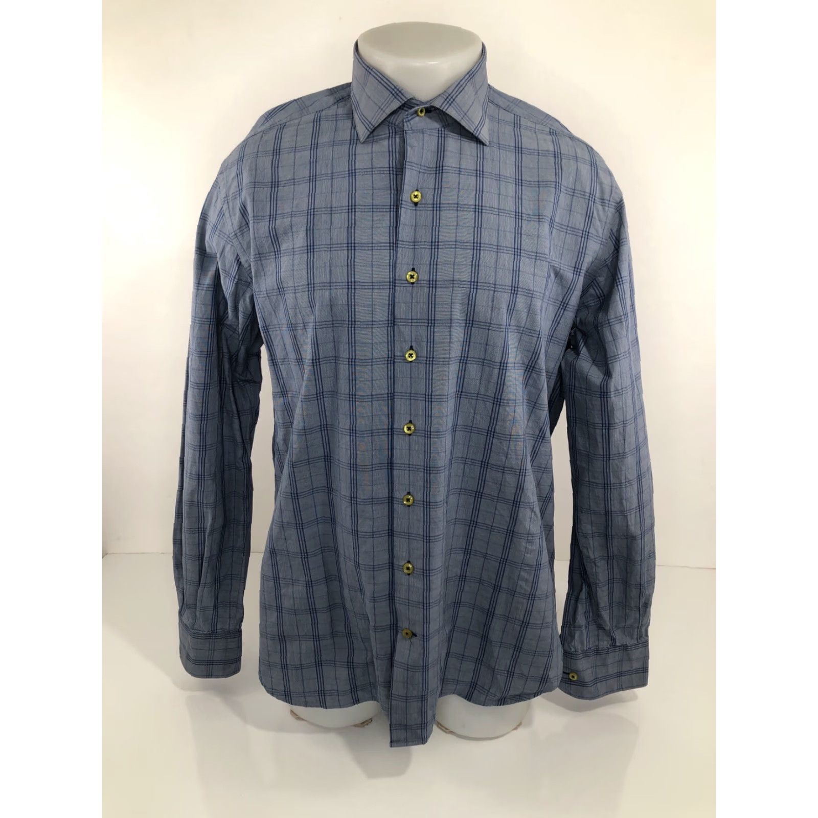 Vintage Hammer Made Plaid Check Shirt Mens 42 / 16.5 Long Sleeve Button-Up Blue 16.5 Mens B17 Size US XL / EU 56 / 4 - 2 Thumbnail