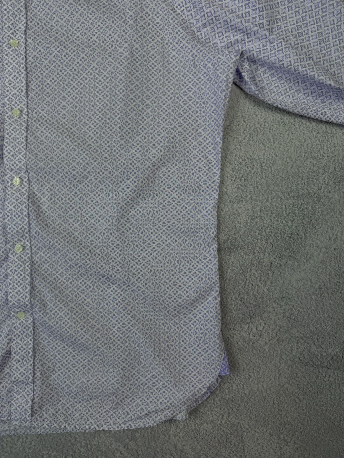 Designer × Ted Baker TED BAKER Endurance Printed Geometric White/Purple Shirt Size US XL / EU 56 / 4 - 11 Thumbnail