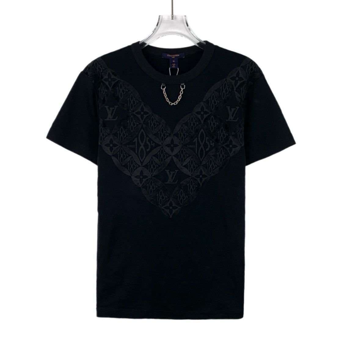 Louis Vuitton Black Logo Old Flower Print Cotton T-Shirt