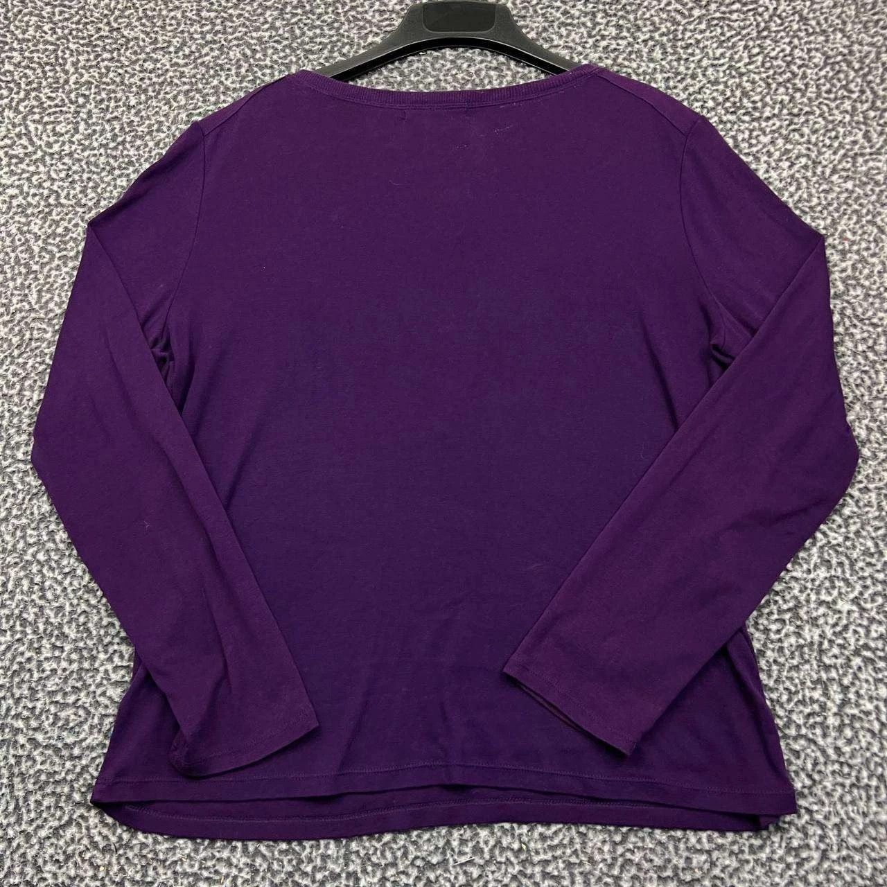 Lauren Ralph Lauren Lauren Ralph Lauren Blouse Women Purple Henley Cotton XL Size XL / US 12-14 / IT 48-50 - 2 Thumbnail