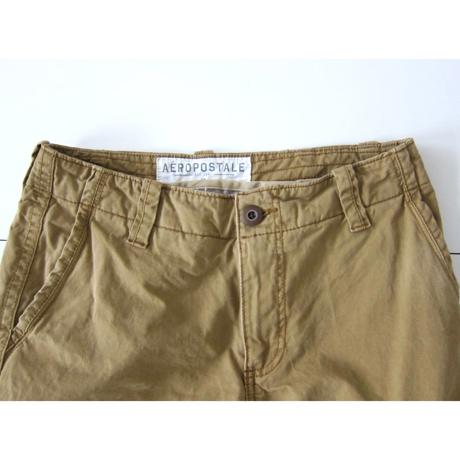 Aeropostale Aeropostale 100% Cotton Brown US-NY Pocket Cargo Shorts Men Size 28 Size US 28 / EU 44 - 3 Thumbnail