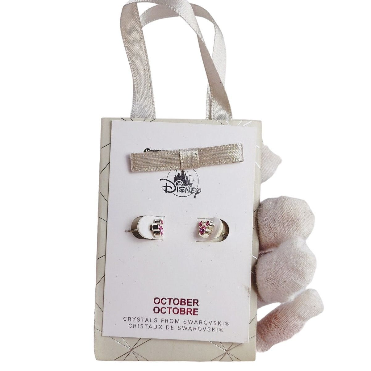 Disney Disney Parks October Birthstone Mickey Earrings Pink Crystal Size ONE SIZE - 1 Thumbnail