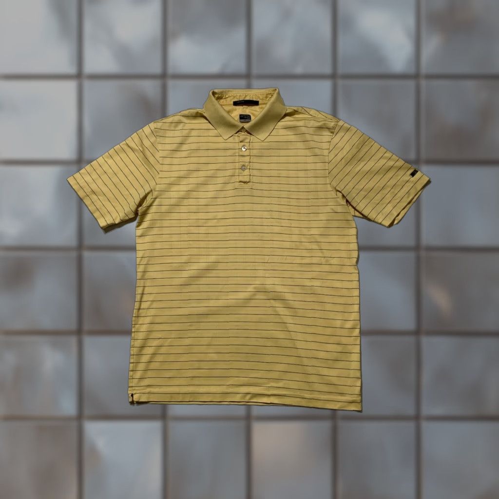 Nike VINTAGE Nike Tiger Woods Collection Striped TW Golf Fit Dry Polo Shirt M Men Yellow Polo Size US M / EU 48-50 / 2 - 1 Thumbnail