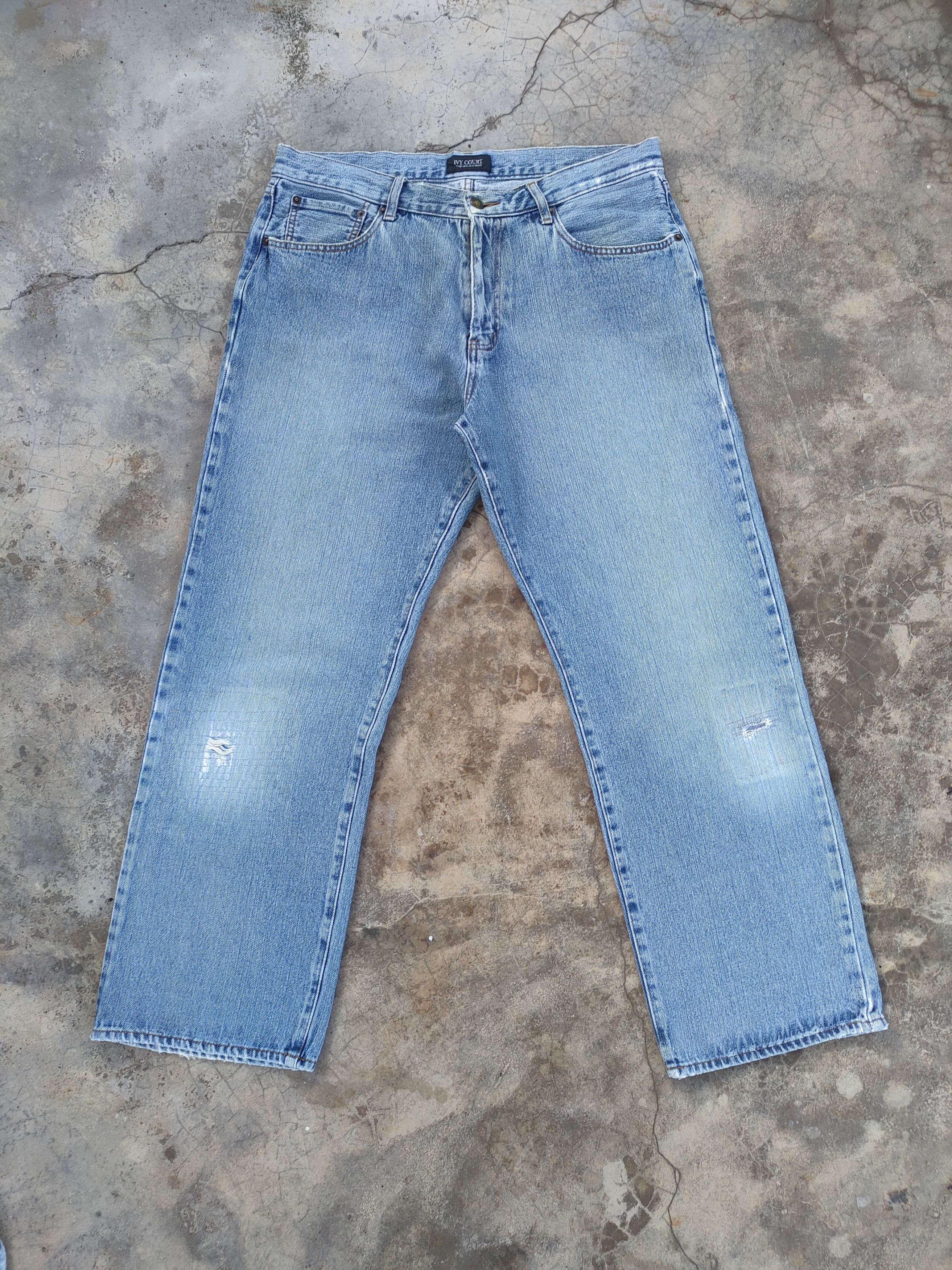 Japanese Brand × Jean × Vintage W35 VINTAGE JAPANESE DISTRESSED FADED JEANS PANTS Size US 35 - 1 Thumbnail