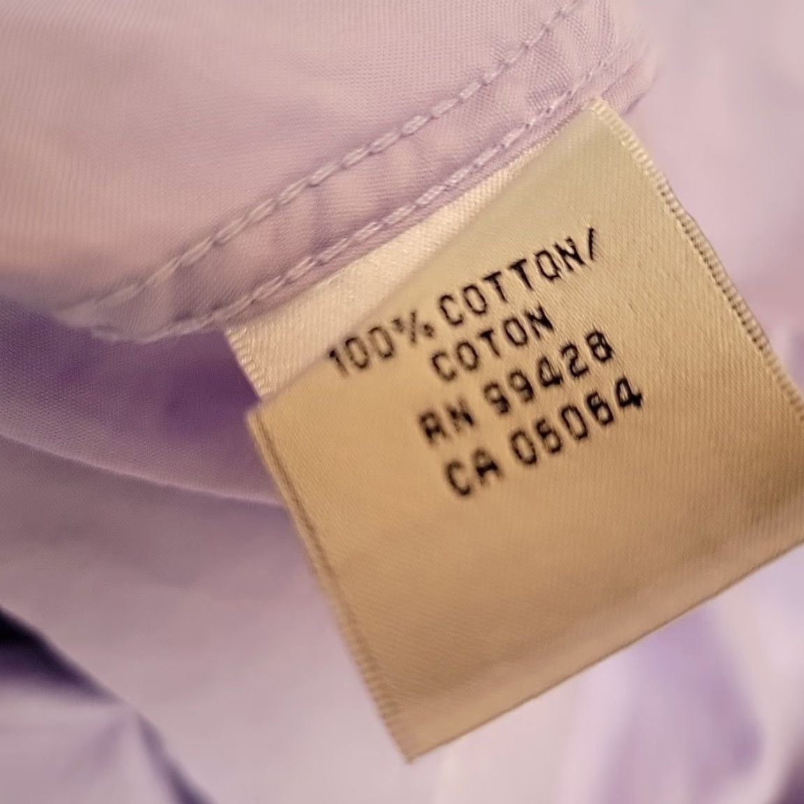 BUGATCHI Bugatchi Shirt Men L Lavender Shaped Fit Embroidered Logo Button Up Dress Cotton Size 42R - 6 Thumbnail