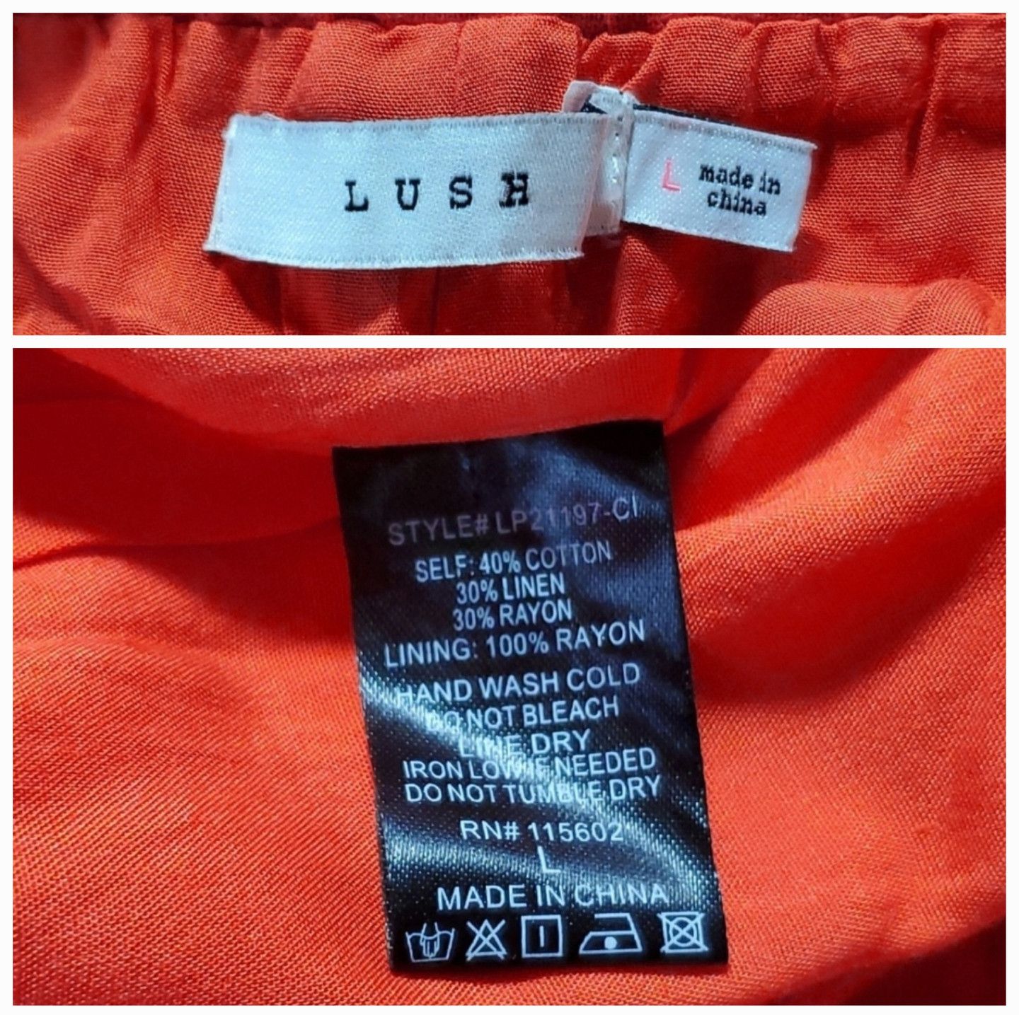 Other Lush Size L Shorts Cotton Linen Rayon Tie Front Pockets Size 34" / US 12 / IT 48 - 7 Thumbnail