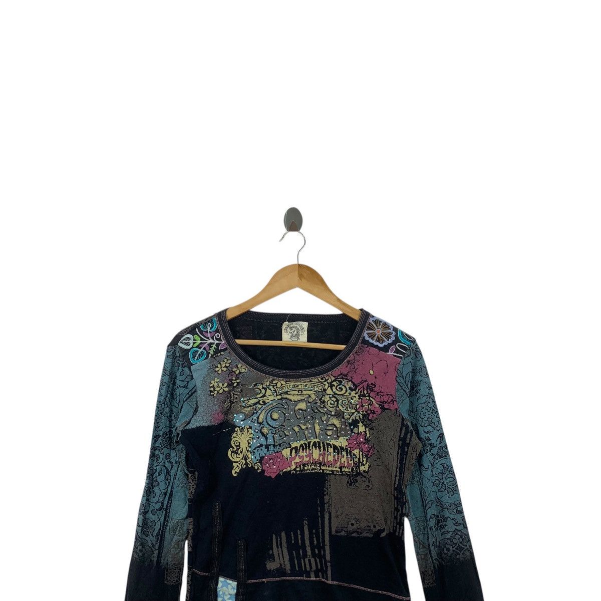 Vintage Vintage SKINNY MINNIE PSYCHEDELIC Rhinestone Bling Tee Size M / US 6-8 / IT 42-44 - 2 Thumbnail