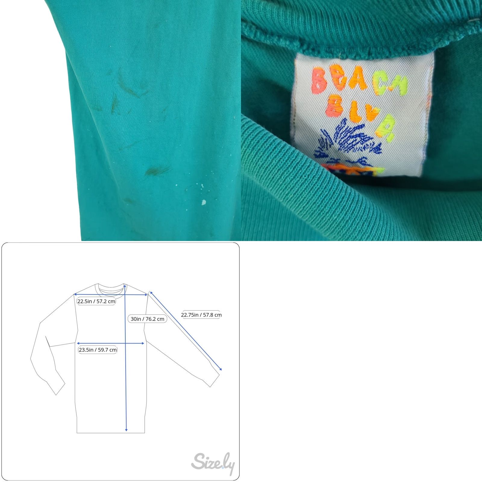 Vintage VINTAGE Beach Blvd Turtleneck T Shirt Mens Size Large 80s Surfer Made In USA Blue 100% Cotton Size US L / EU 52-54 / 3 - 8 Thumbnail