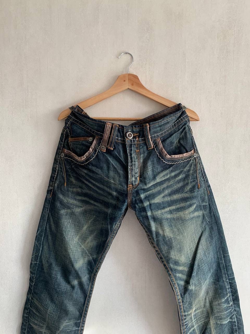 If Six Was Nine × Japanese Brand × Le Grande Bleu (L.G.B.) TOUGH JEANSMITH RUSTY BACKLE BACK JEANS Size US 32 / EU 48 - 3 Thumbnail