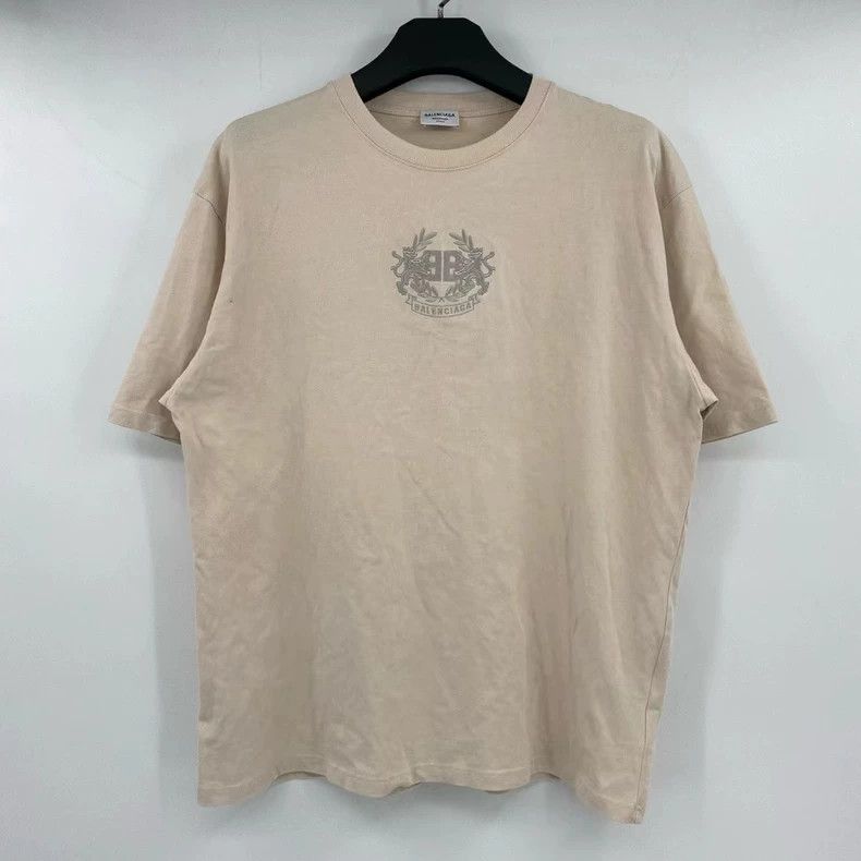 Balenciaga Balenciaga Milk Tea Wheatear Double B embroidery Short Slee Size US L / EU 52-54 / 3 - 1 Thumbnail