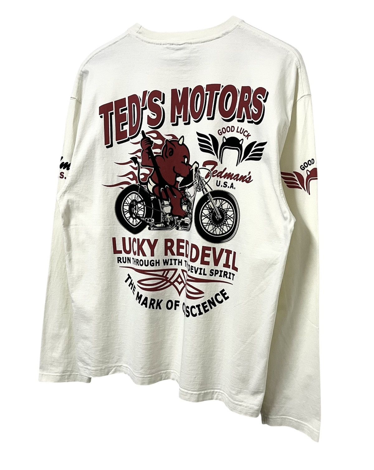 Japanese Brand TED COMPANY TED MAN LUCKY RED DEVIL RACING LONGSLEEVE TSHIRT Size US L / EU 52-54 / 3 - 11 Thumbnail