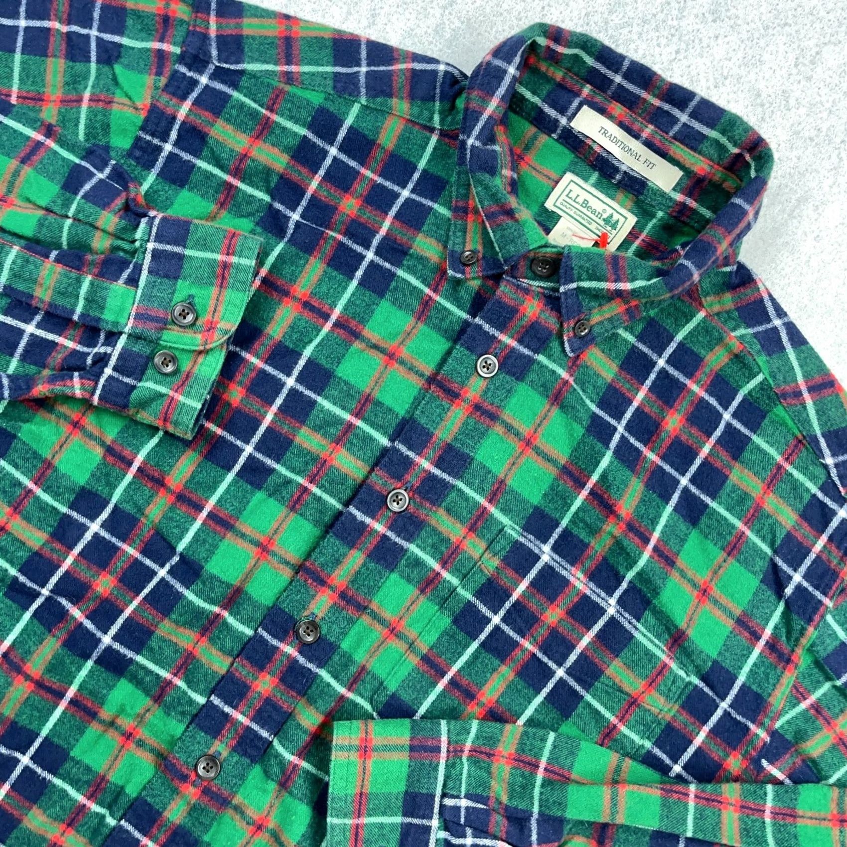 Vintage LL Bean Flannel Shirt Men Medium Green Plaid Traditional Fit Button Up Camp B2 Size US M / EU 48-50 / 2 - 2 Thumbnail