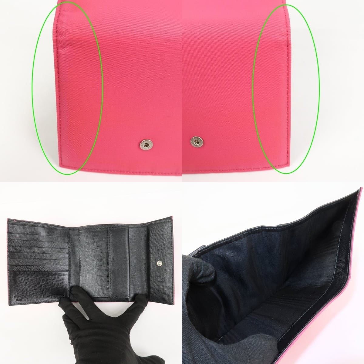 Prada Prada Tessuto Nylon Compact Wallet Pink Size ONE SIZE - 6 Thumbnail
