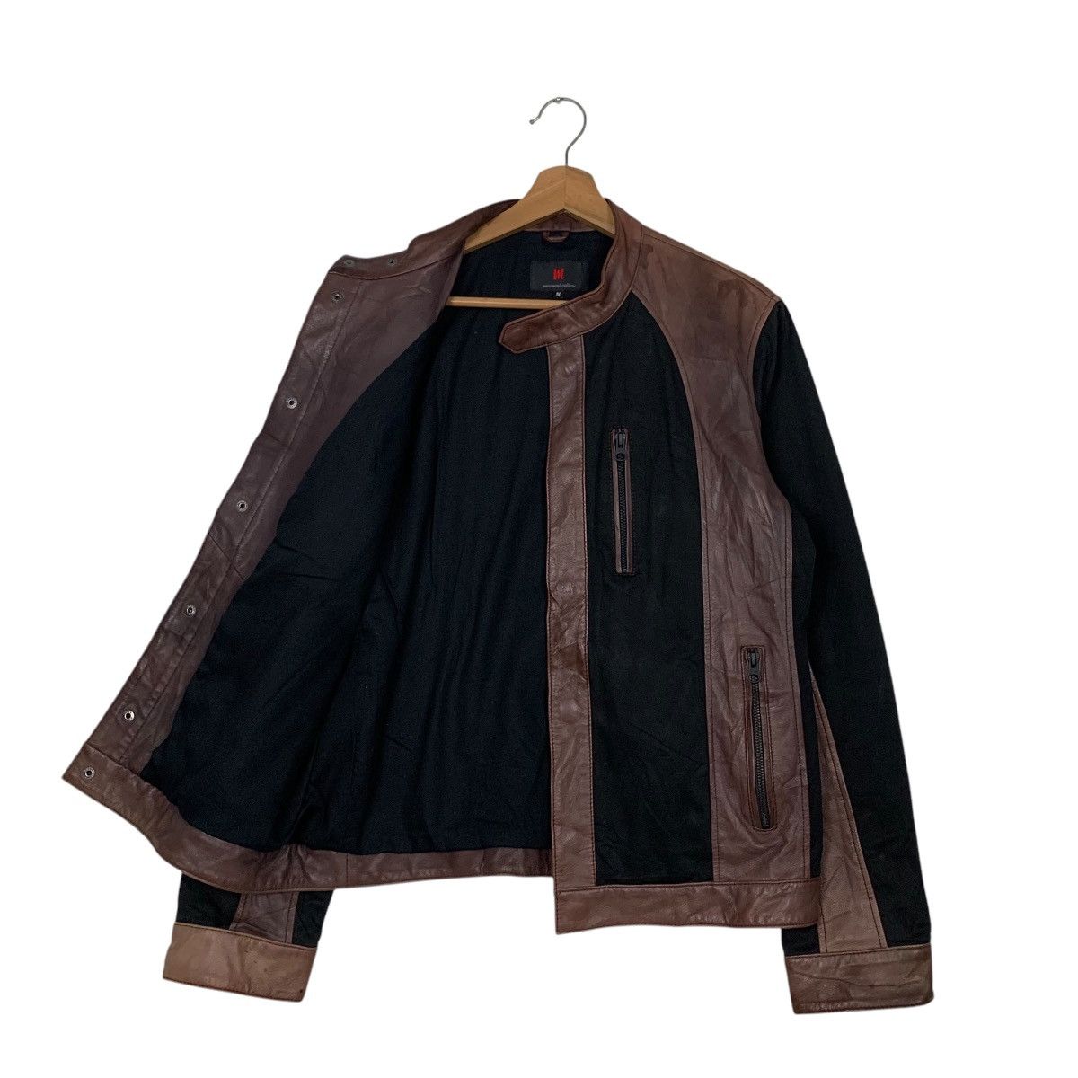 Japanese Brand Y2K MOVEMENT CULTURE Hybrid Leather Jacket #2723-C122 Size US S / EU 44-46 / 1 - 9 Thumbnail