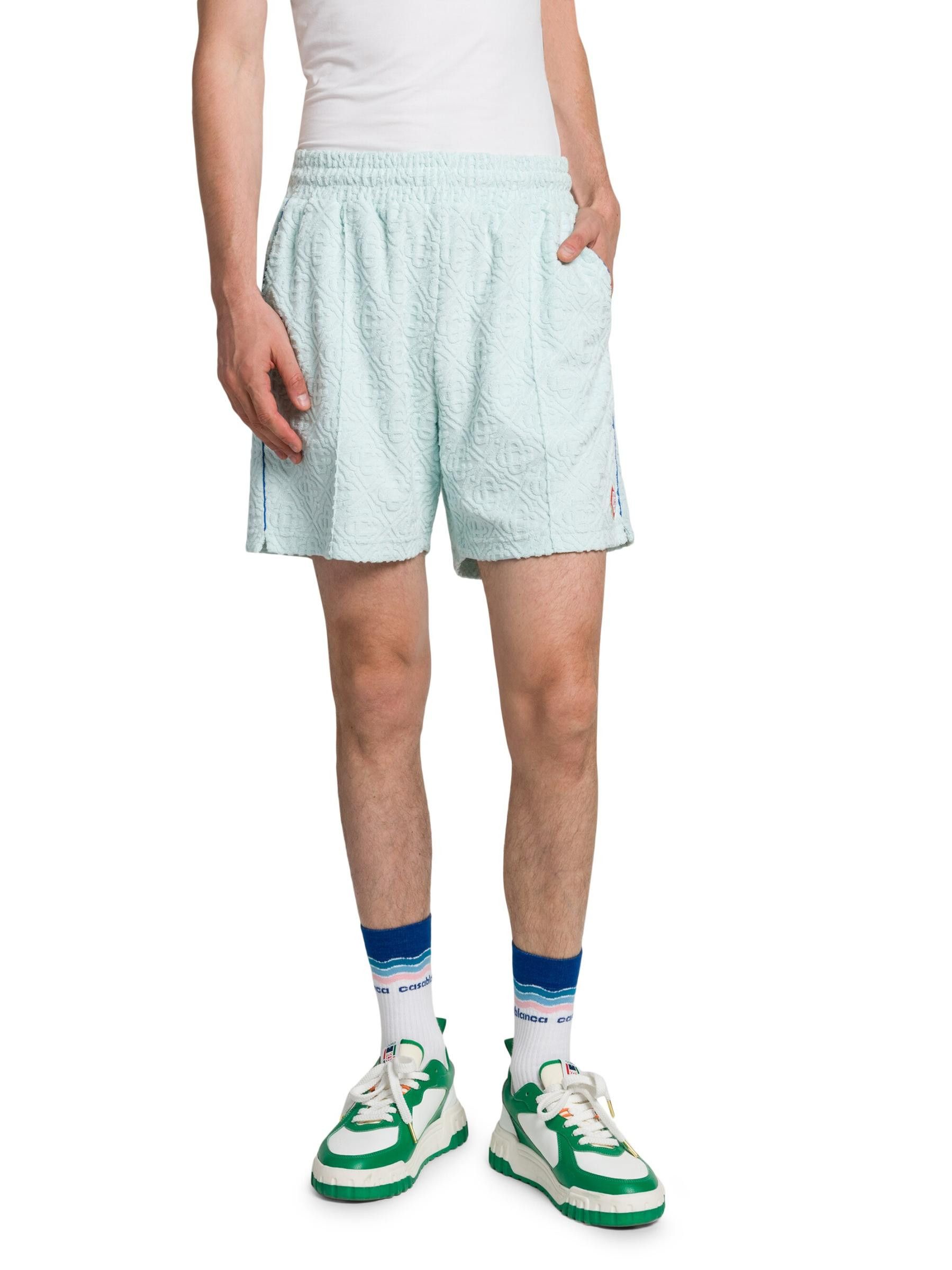 Casablanca os11x0725 Jacquard-Logo-Frottee-Shorts in Light Blue Size US 36 / EU 52 - 2 Thumbnail