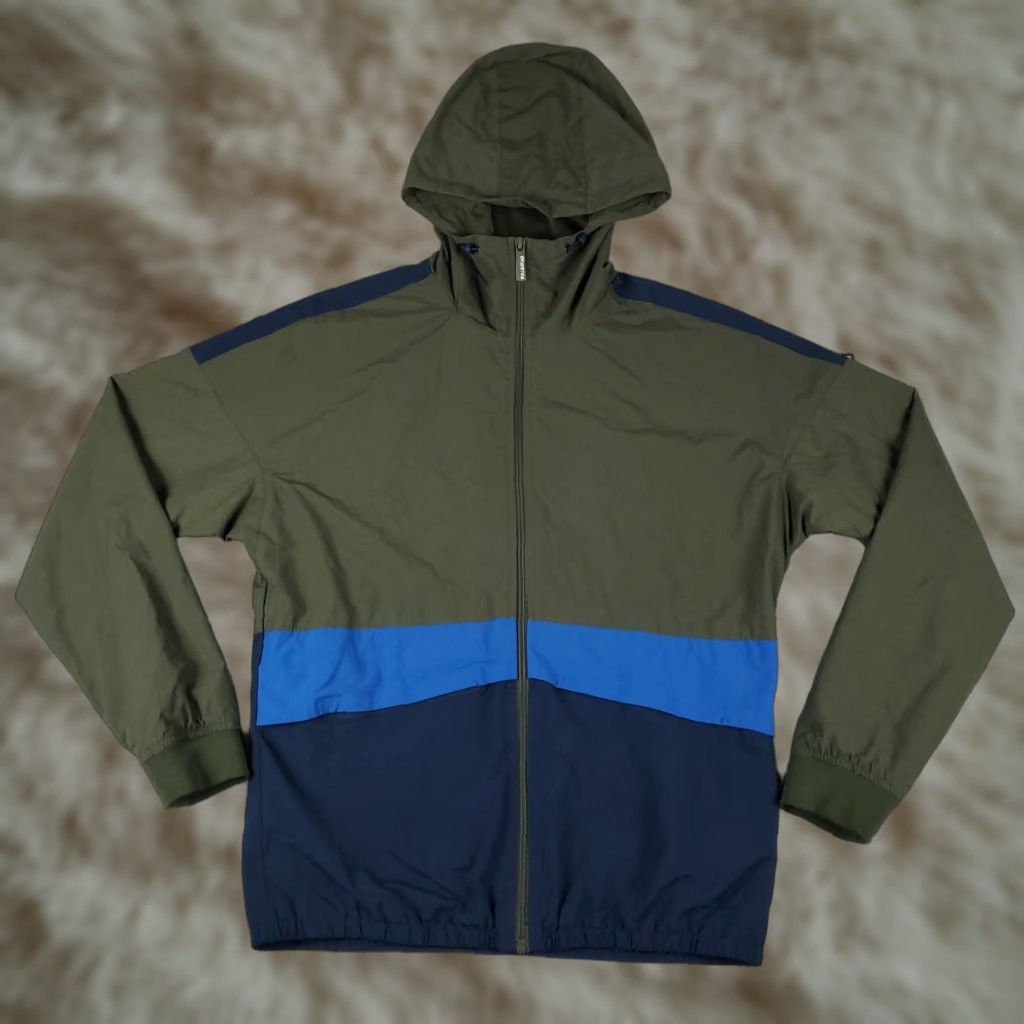 Vintage Pull & Bear Jacket Mens Medium Green Blue Hoodie Full Zip Windbreaker Size US M / EU 48-50 / 2 - 1 Thumbnail