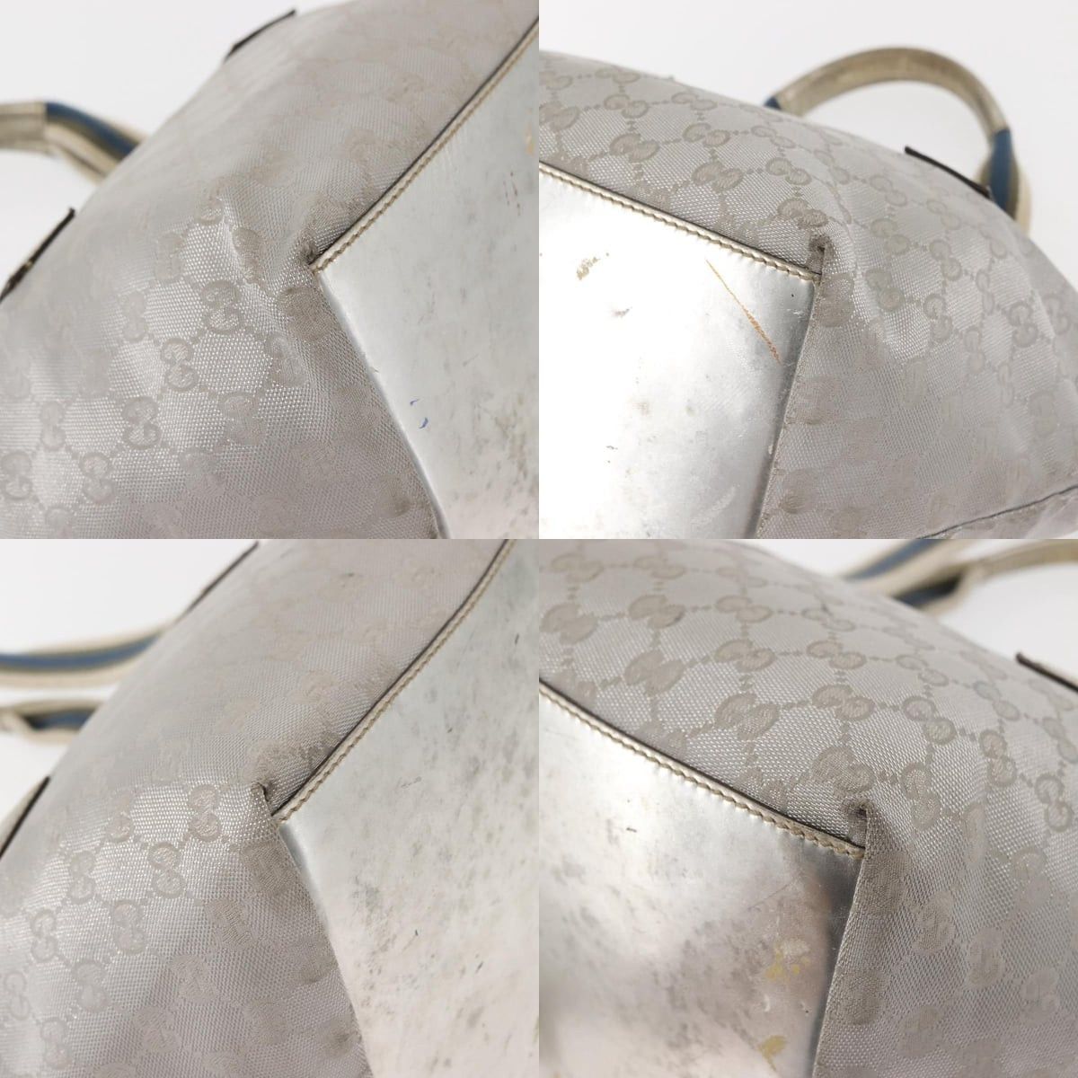 Gucci GUCCI GG Canvas Sherry Line Tote Bag Silver Size ONE SIZE - 10 Thumbnail