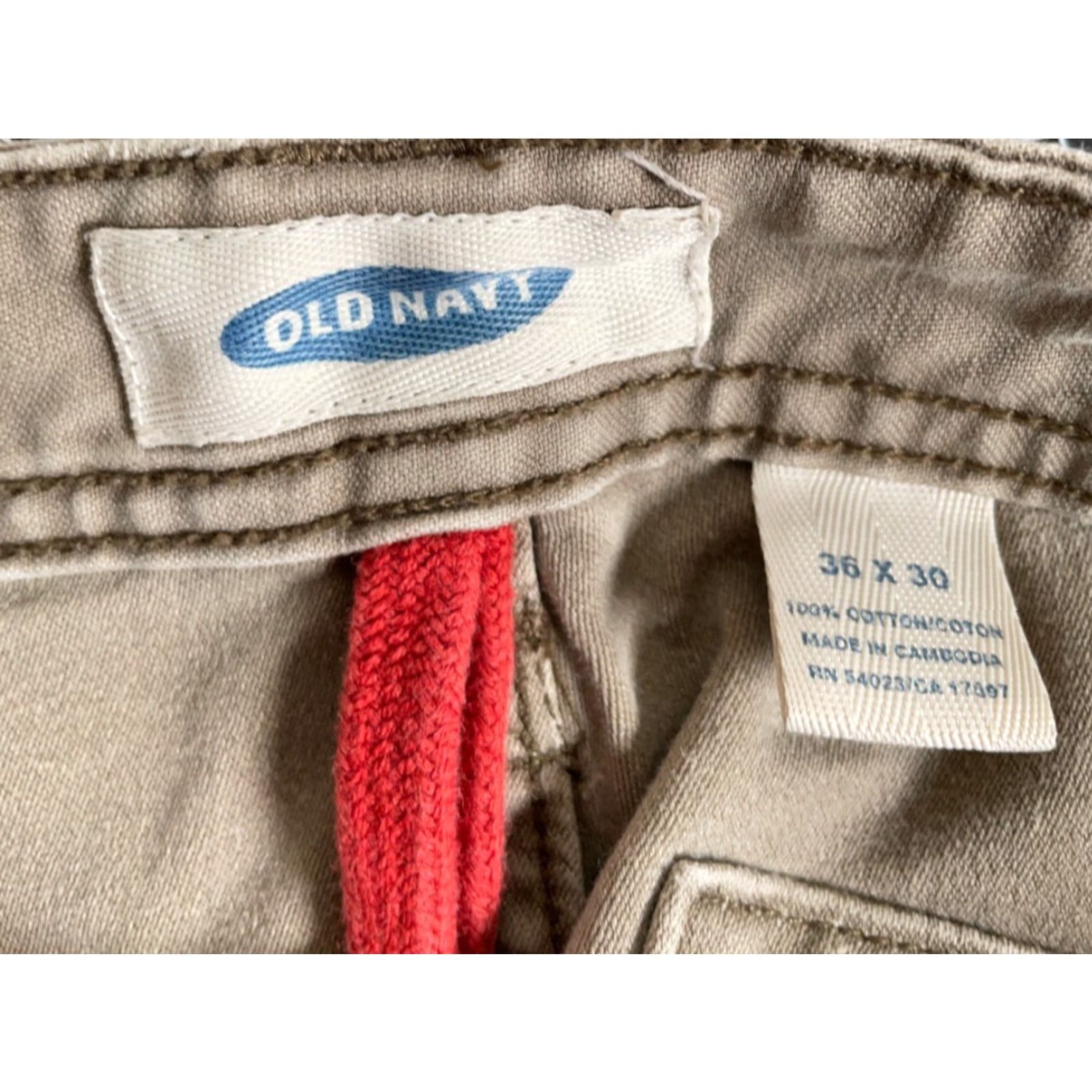 Old Navy VINTAGE Old Navy Men's Cargo Pants 36 x 29 Cotton Retro Military Green Fall Winter Size US 36 / EU 52 - 3 Thumbnail