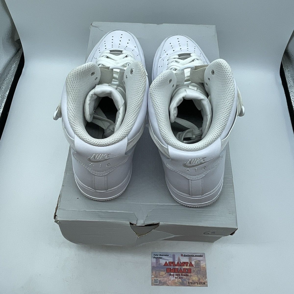 Nike Air Force 1 high triple white Size US 10 / EU 43 - 6 Thumbnail