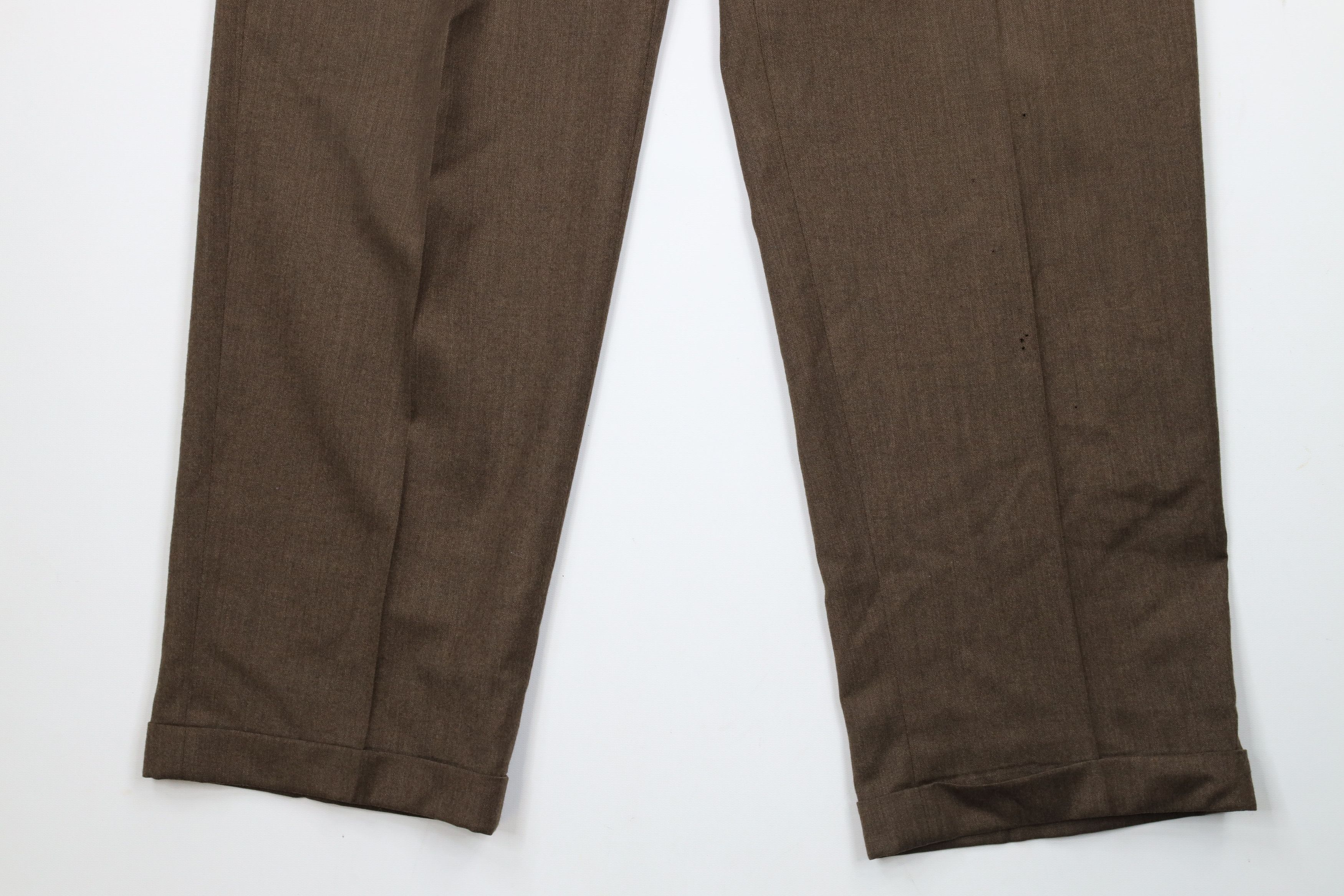 Vintage Vintage 90s Streetwear Cuffed Wide Leg Chino Pants Brown Size US 32 / EU 48 - 4 Thumbnail