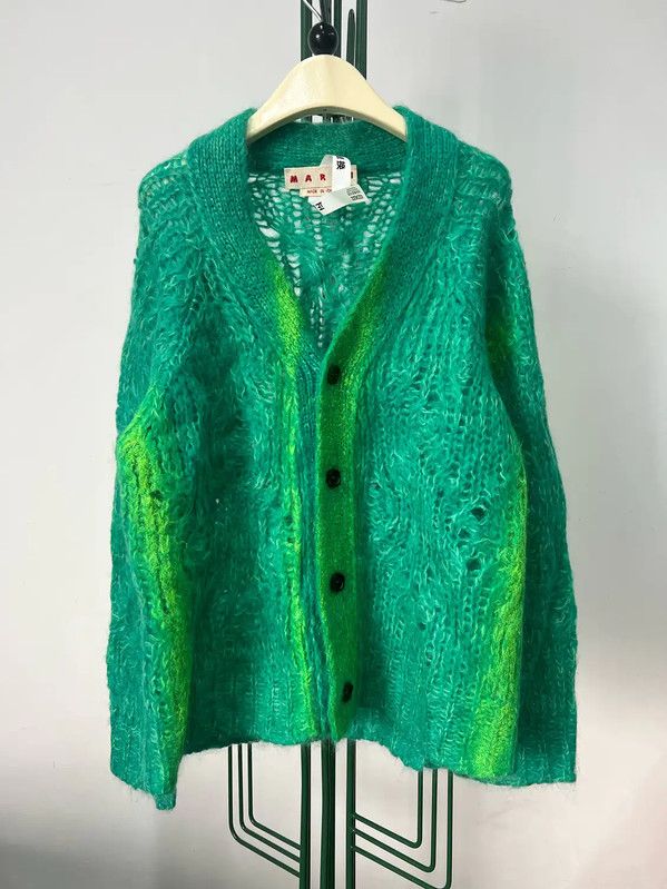 Marni Marni Green Cotton Knit Long Cardigan 0089 Size S / US 4 / IT 40 - 1 Thumbnail