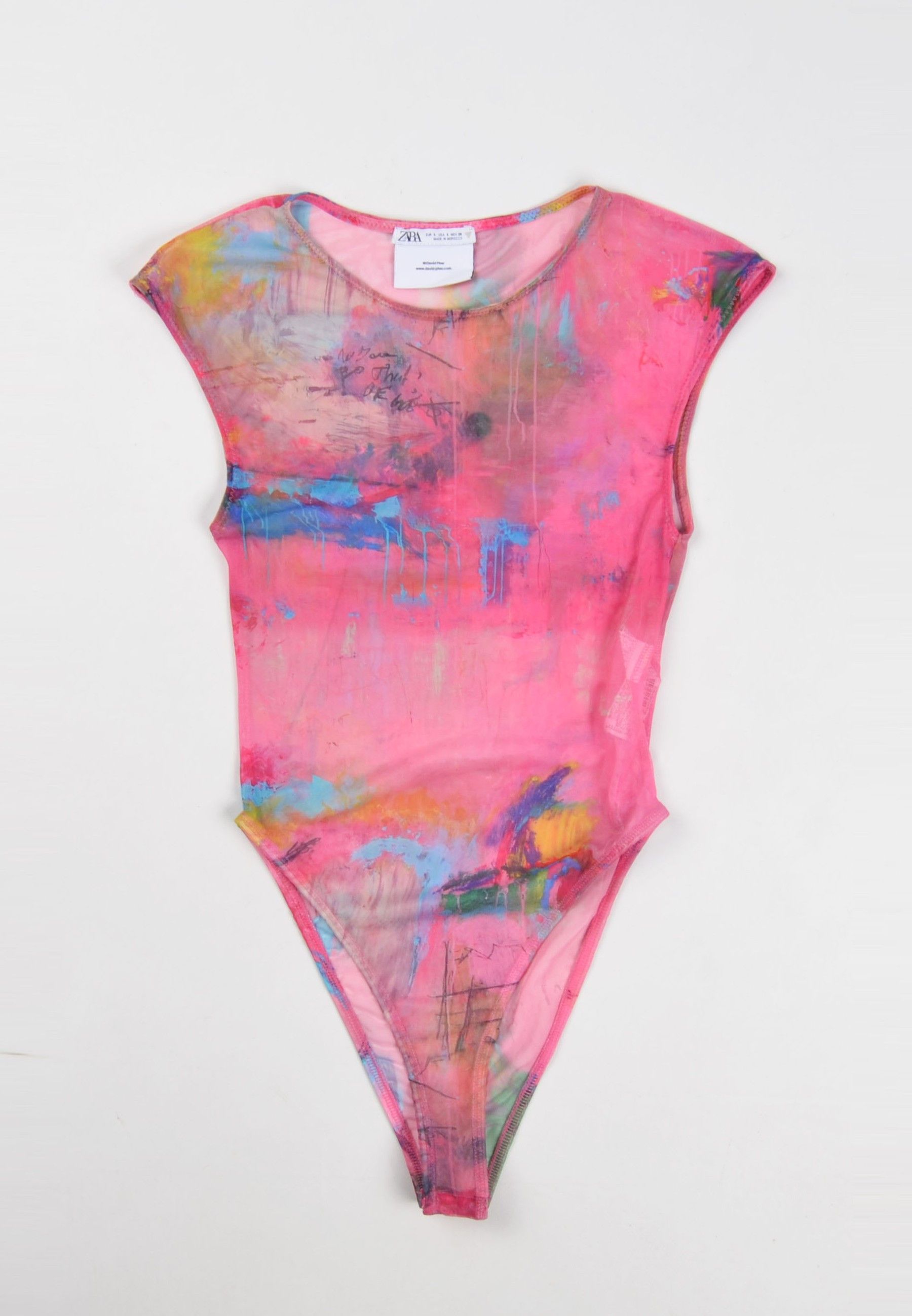 Zara Zara David Pher Sleeveless Mesh Art Bodysuit Size S / US 4 / IT 40 - 3 Thumbnail