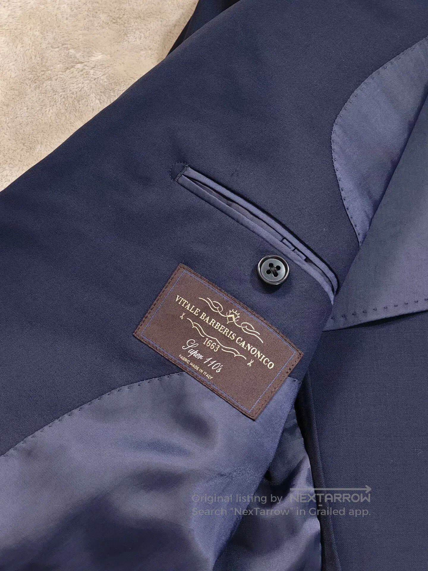 Japanese Brand Custom Italian Wool Blend Suit Jacket. Size US S / EU 44-46 / 1 - 7 Thumbnail