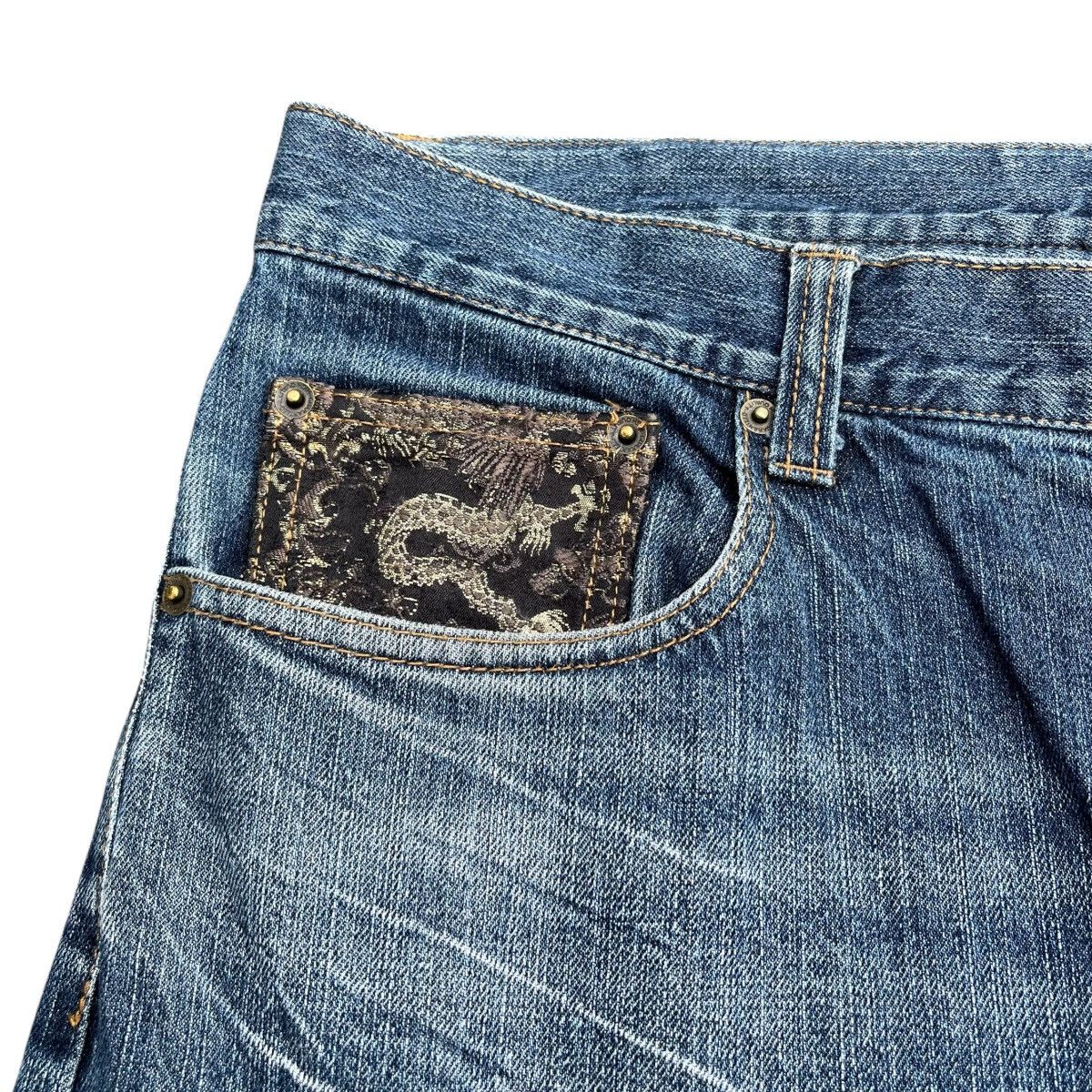 Ed Hardy Vintage Karakuri Tamashii Embroidered Dragon Jeans Y2K Size US 40 / EU 56 - 5 Thumbnail