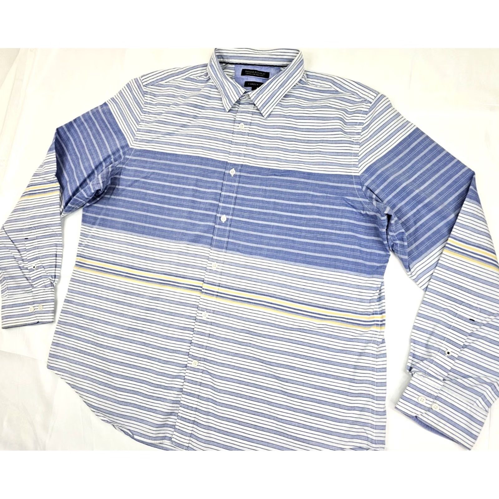 Banana Republic Banana Republic Shirt Mens XL Blue Striped Camden Fit EUC Button-Up Shirt / 3-Season Lightweight Cotton Size US XL / EU 56 / 4 - 3 Thumbnail