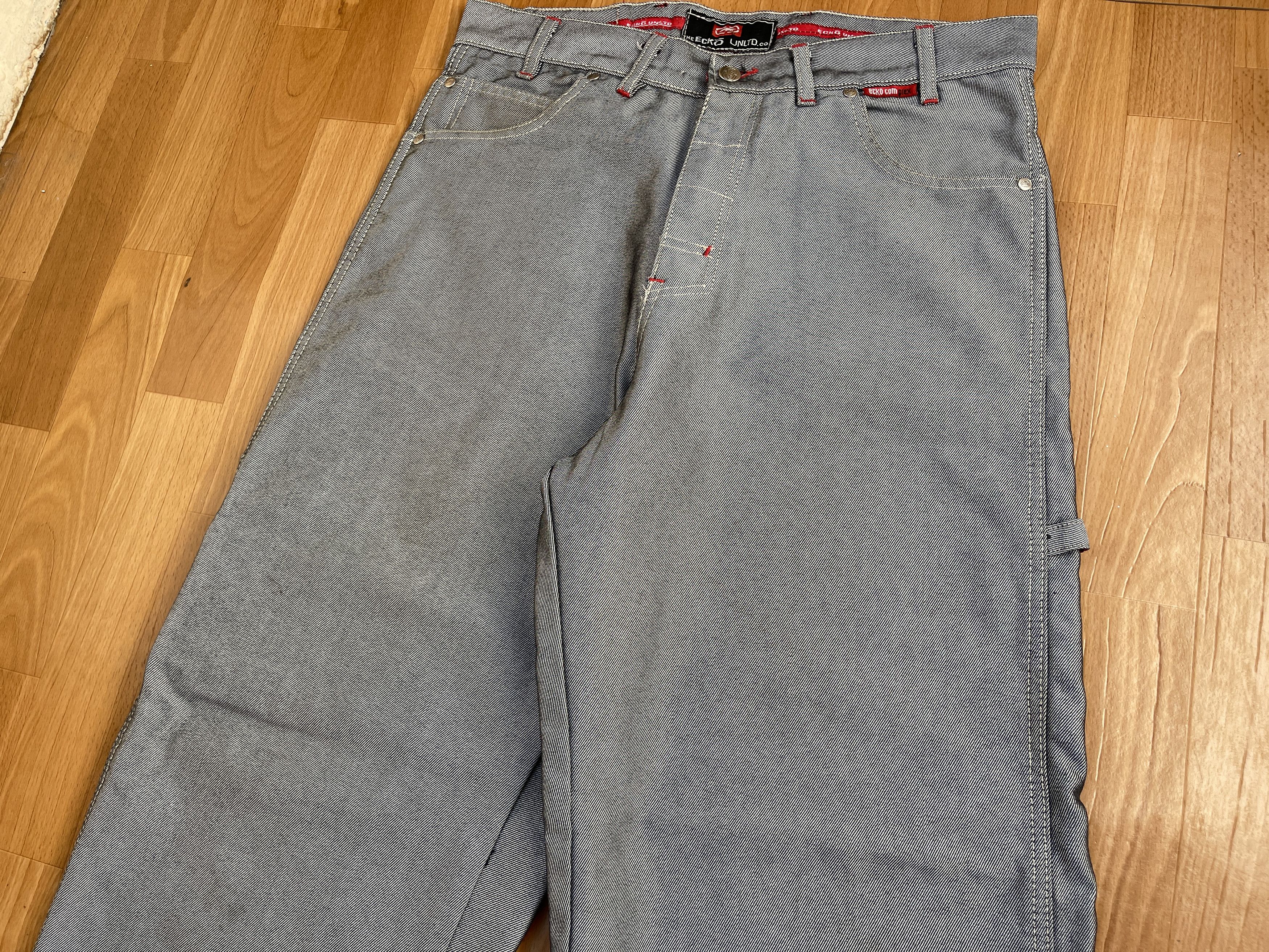 Ecko Unltd. Ecko Unltd jeans, shiny silver metallic vintage baggy Y2K 34 Size US 34 / EU 50 - 13 Thumbnail